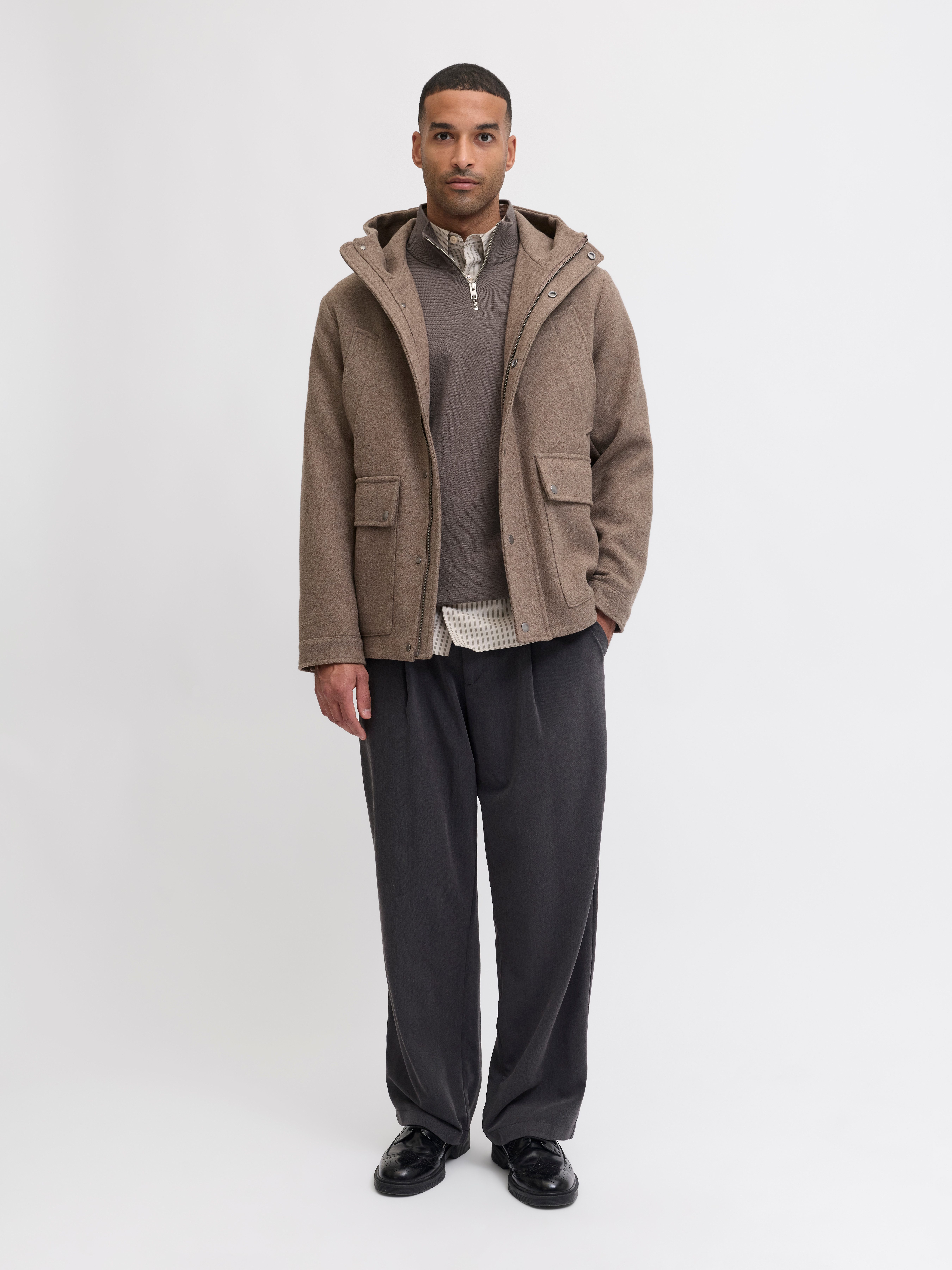 Jack & Jones Troyer JJEEMIL KNIT HALF ZIP NOOS Baumwollmischung, regular fit