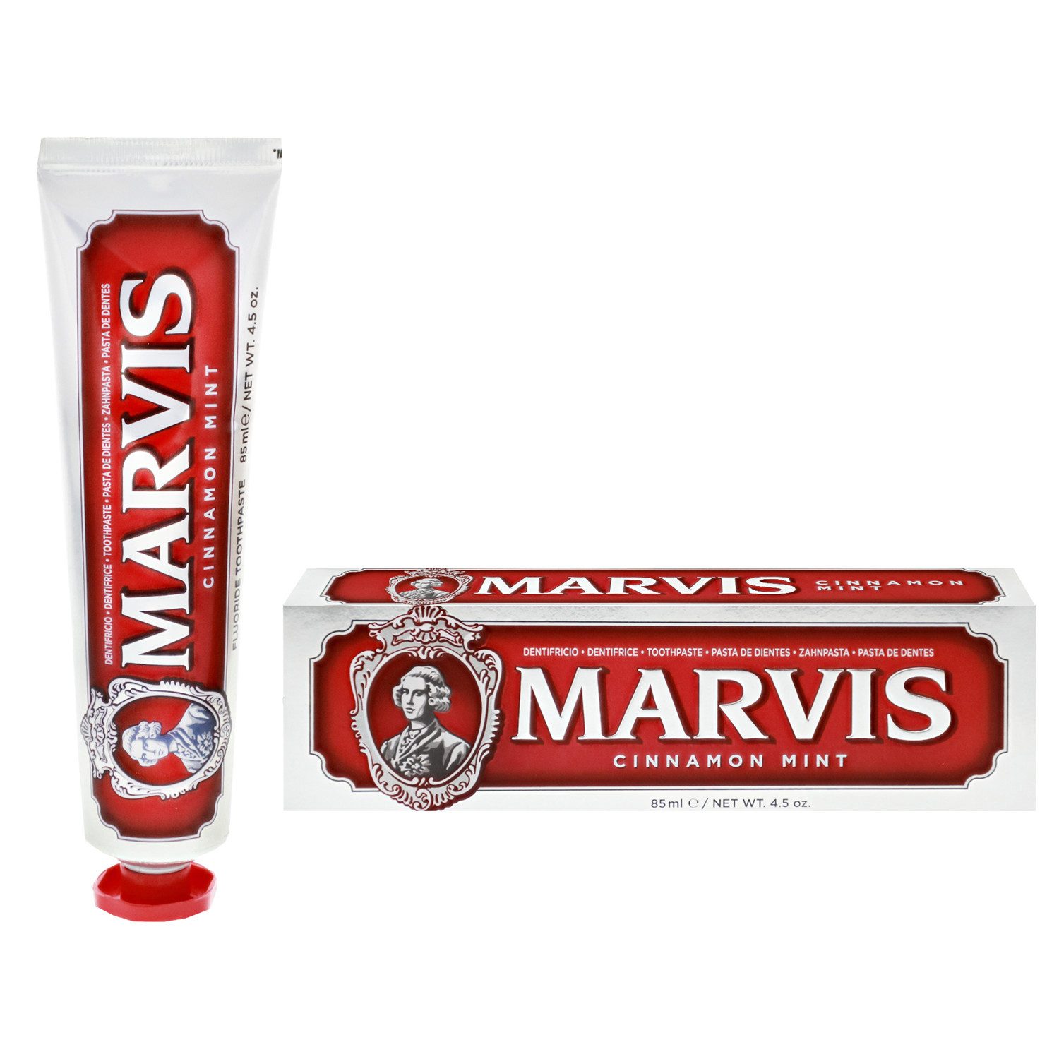 Marvis Zahnseide-Stick Marvis Cinnamon Mint Toothpaste Zahncreme 85ml Zimt und kraftvolle Min