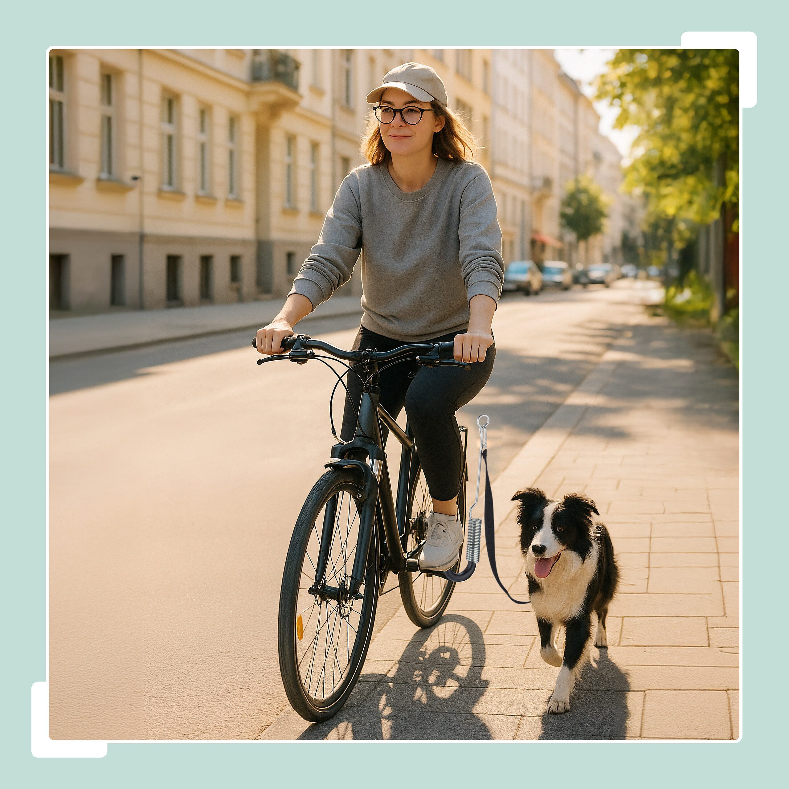 relaxdays Fahrradleine für Hunde mit Abstandhalt, Stahl