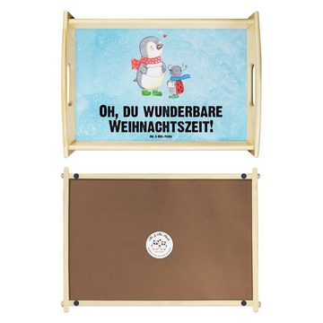 Mr. & Mrs. Panda Tablett Smörle Winterzeit - Eisblau - Geschenk, Dekotablett, Küchentablett, T, Echtholz lasiert, (1-tlg), Anti-Rutsch Pads