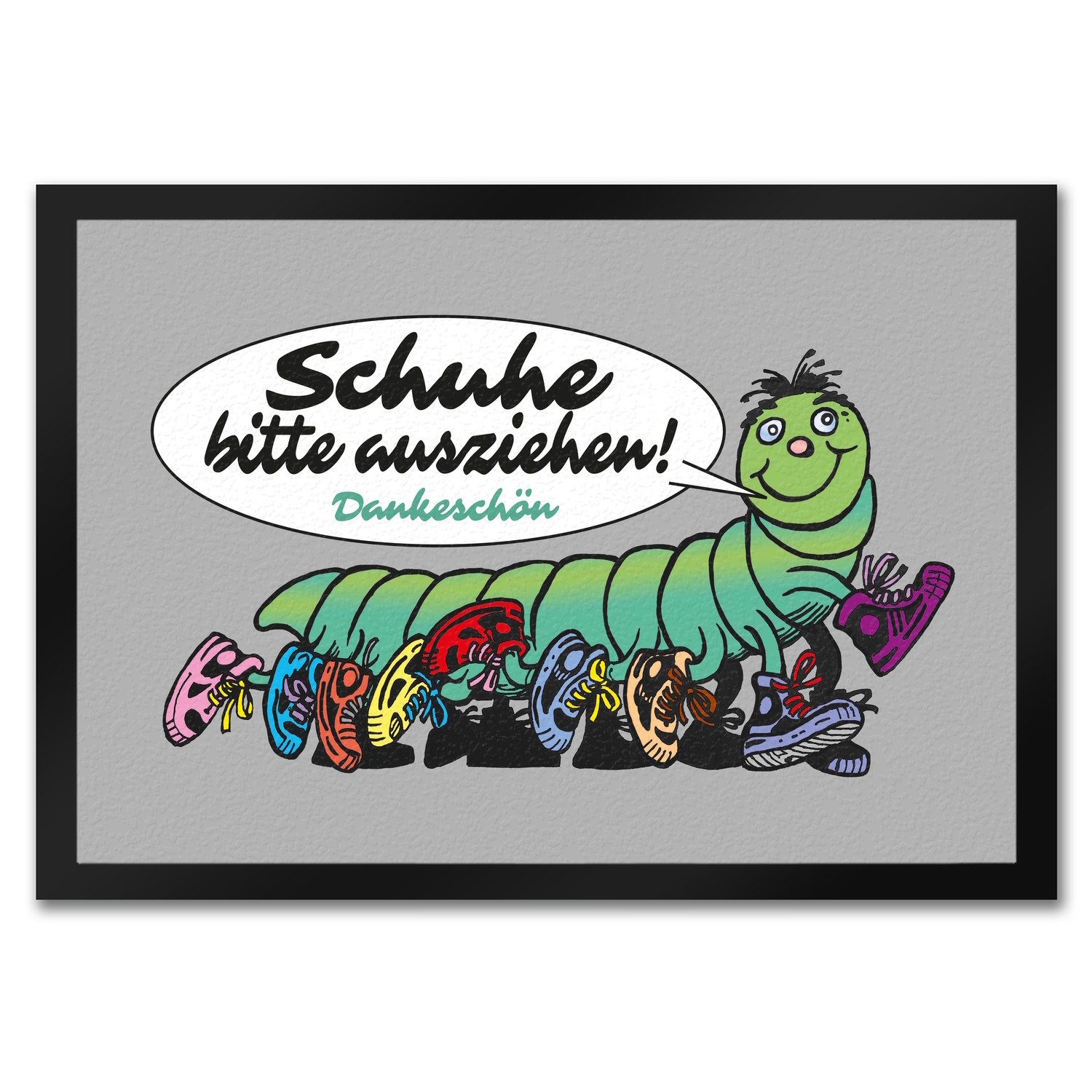 Fußmatte Tausendfüßler Fußmatte in 35x50 cm mit Spruch Schuhe bitte ausziehen