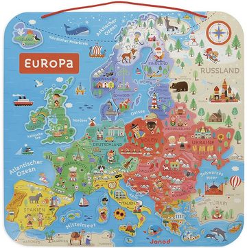 Janod Puzzle Magnetisches Puzzle Europa, 40 Puzzleteile