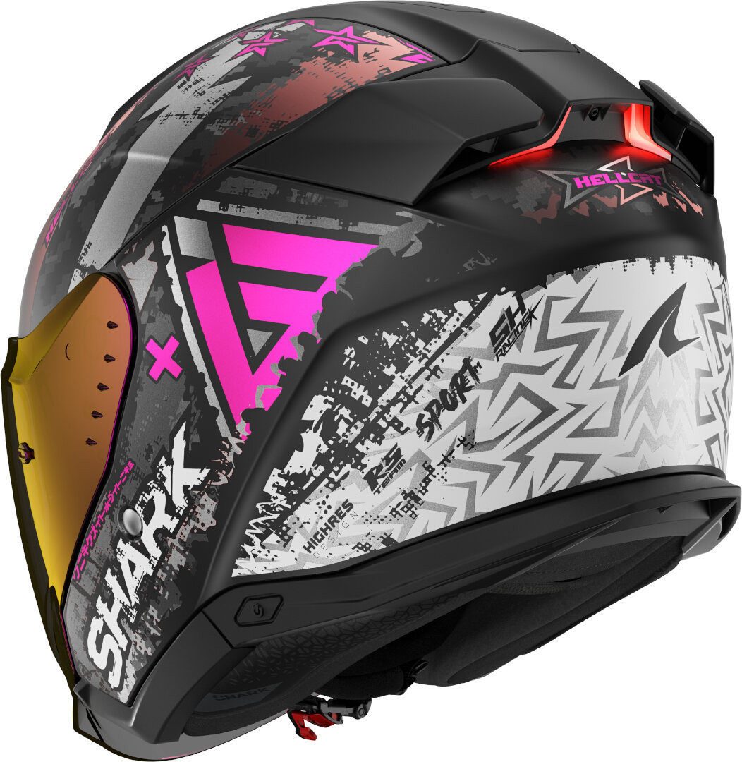Shark Motorradhelm Skwal i3 Jet Hellcat Jethelm, vorbereitet für Kommunikationssystem,integriertes Sonnenvisier