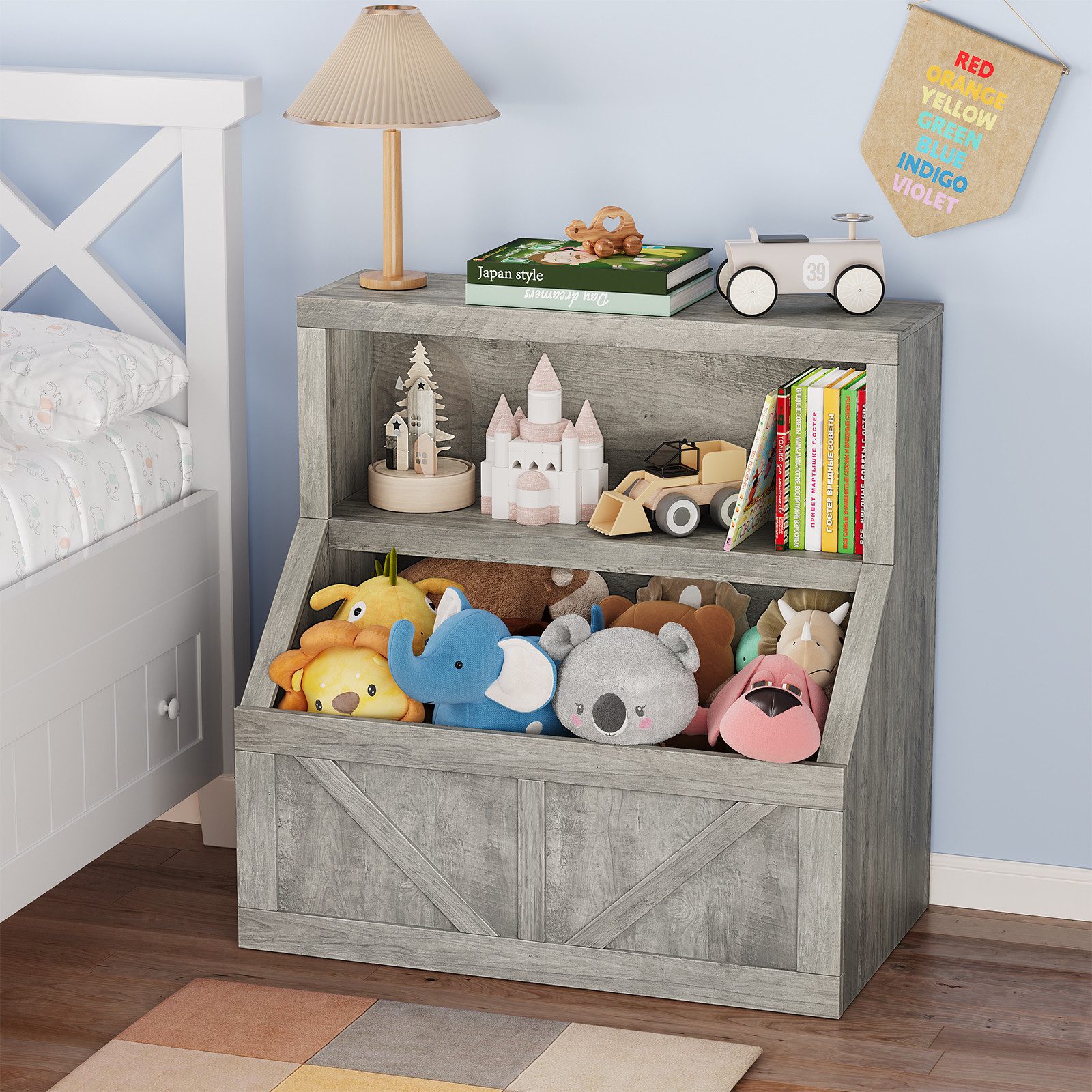 GarveeMore Kinderregal Bücherregal Kinder Spielzeugregal 80x42x81cm – Bild 2 von 5