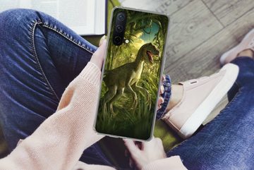 MuchoWow Handyhülle Dinosaurier - Pflanzen - Grün - Illustration - Kinder - Jungen, Phone Case, Handyhülle OnePlus Nord CE 5G, Silikon, Schutzhülle