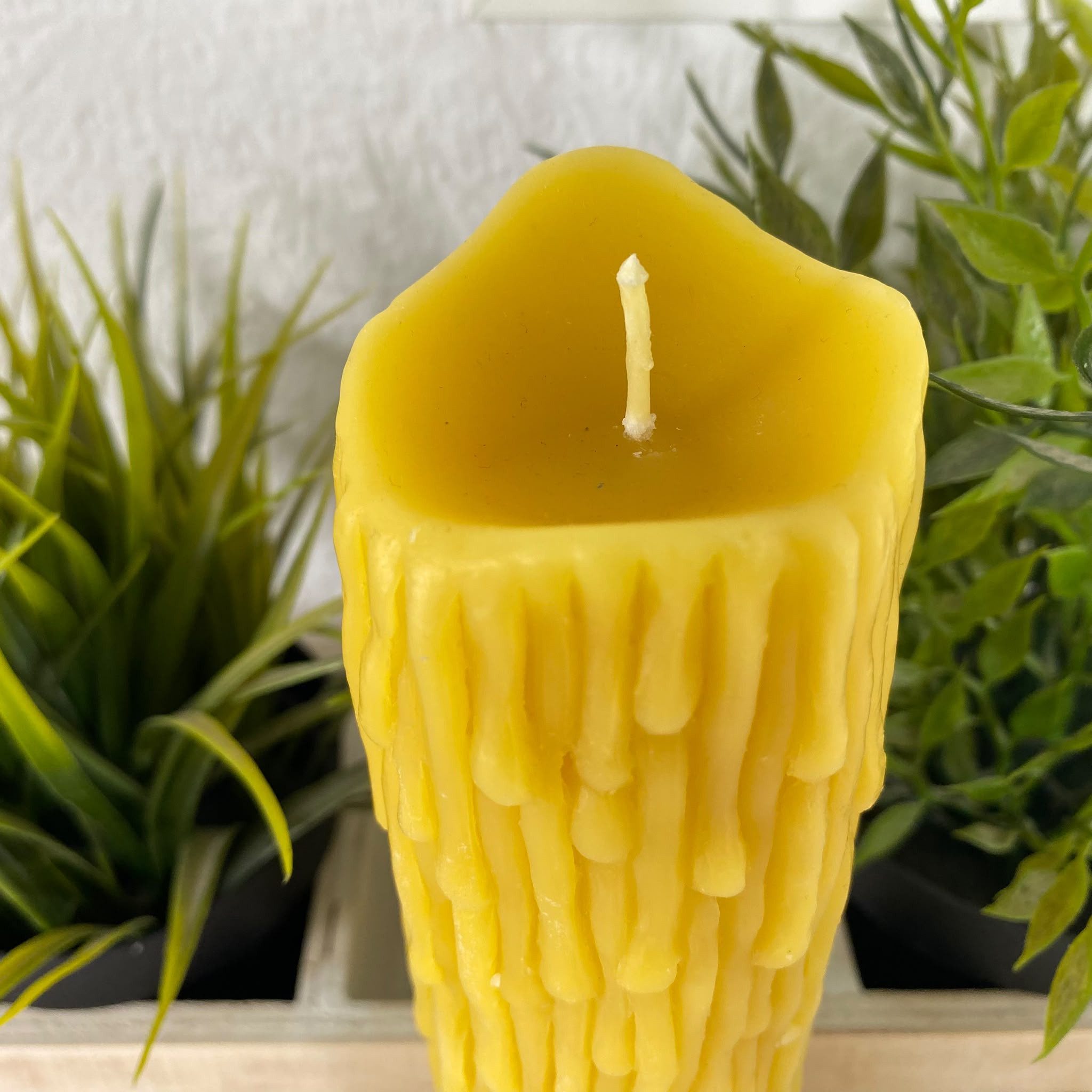 Aspinaworld Bienenwachskerze Stumpenkerze 18,5 cm natur – mit Wachstropfen-Optik (1-tlg) – Bild 3 von 5
