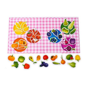 MAGNIKON Spiel, Magnetspiel Farben lernen für kleine Kinder Magnetspiel Farben Lernen mit 36 Magneten, Obst und Gemüse, 36 Früchte und Gemüse