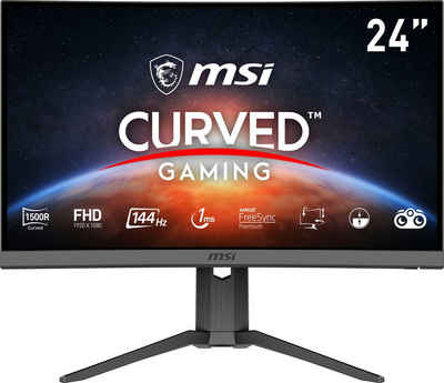 MSI Optix G24C6P Curved-Gaming-Monitor (60 cm/23,6 ", 1920 x 1080 Pixel, Full HD, 1 ms Reaktionszeit, 144 Hz, VA LED, 3 Jahre Herstellergarantie)
