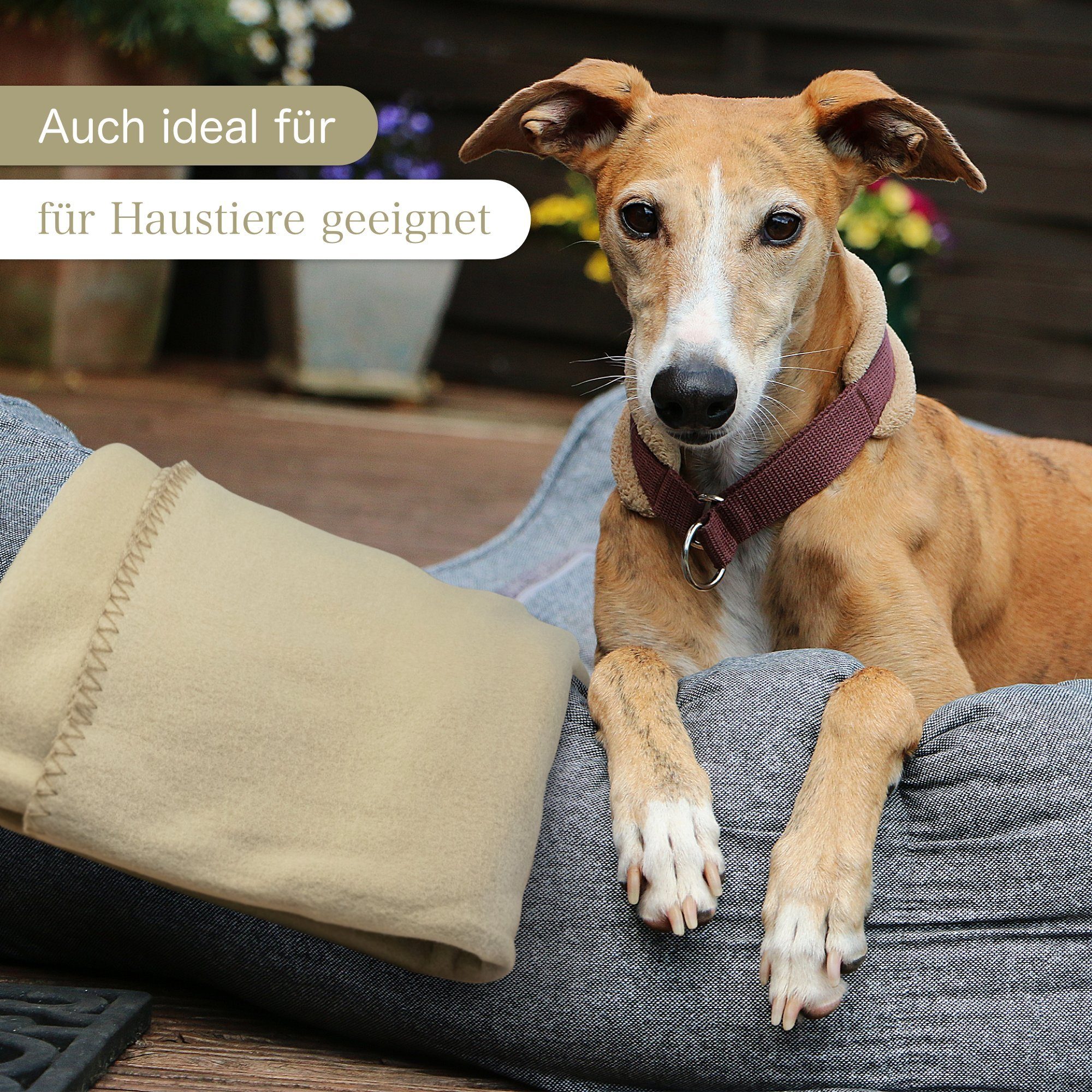 Wohndecke Polar-Fleece mit Antipilling, ca. 420g, 130x160 cm, KiGATEX, Ziersticheinfassung – Bild 4 von 5