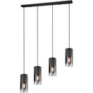 TRIO Leuchten Pendelleuchte ROBIN, ohne Leuchtmittel, Hängelampe 4-flammig, höhenverstellbar, Glasschirme Ø 10 cm, Esszimmer