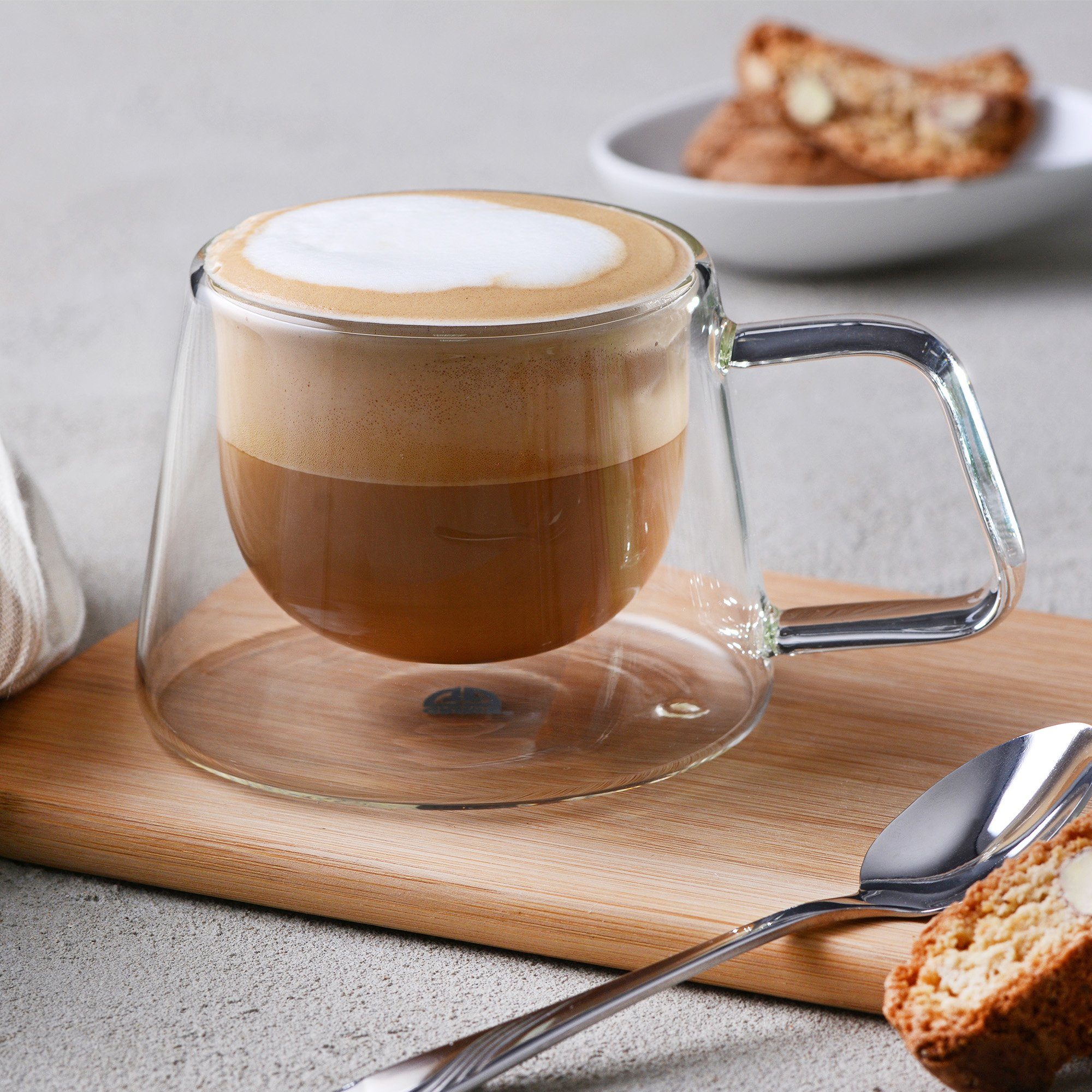 GRÄWE Glas GRÄWE Doppelwandige-Thermogläser mit Griff, 200ml, 2er Set, gerades, Glas