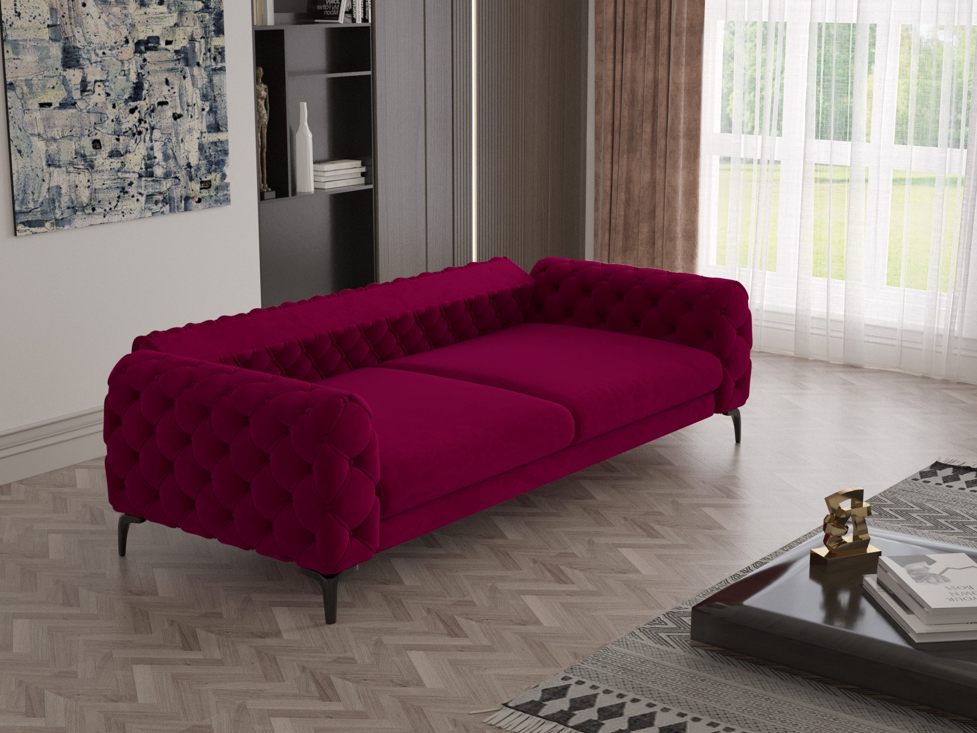 Möbeldreams Chesterfield-Sofa Sofa-Set Arizona Chesterfield Schlaffunktion 3-2-1 .3-3-1 .3-1 .2-1, Schlaffunktion