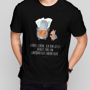 Mr. & Mrs. Panda T-Shirt Pinguin & Maus Wanderer - Schwarz - Geschenk, Männer, Abenteuer, Dame (1-tlg)