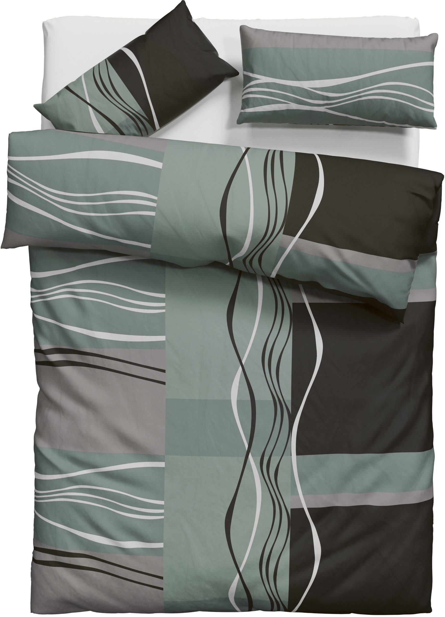 OTTO home Bettwäsche Kelian, Polycotton recycelt, 2 teilig, in verschiedenen Qualitäten, gemusterte Bettwäsche