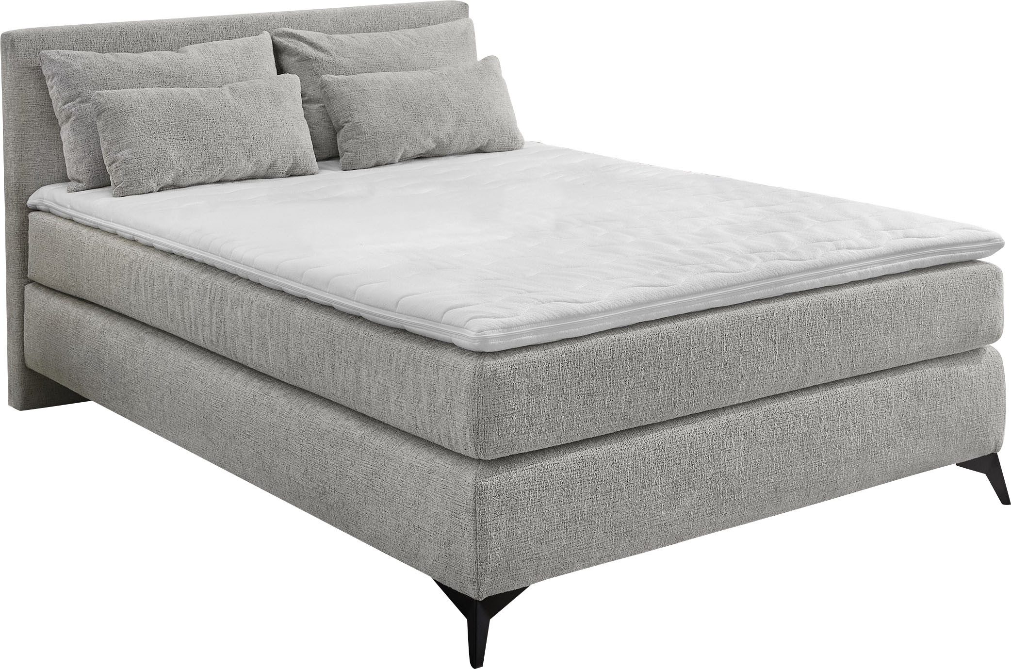 Jockenhöfer Gruppe Boxspringbett Paulina, inkl. Topper und Kissen, Härtegrade wählbar, 140x200 cm oder 180x200cm