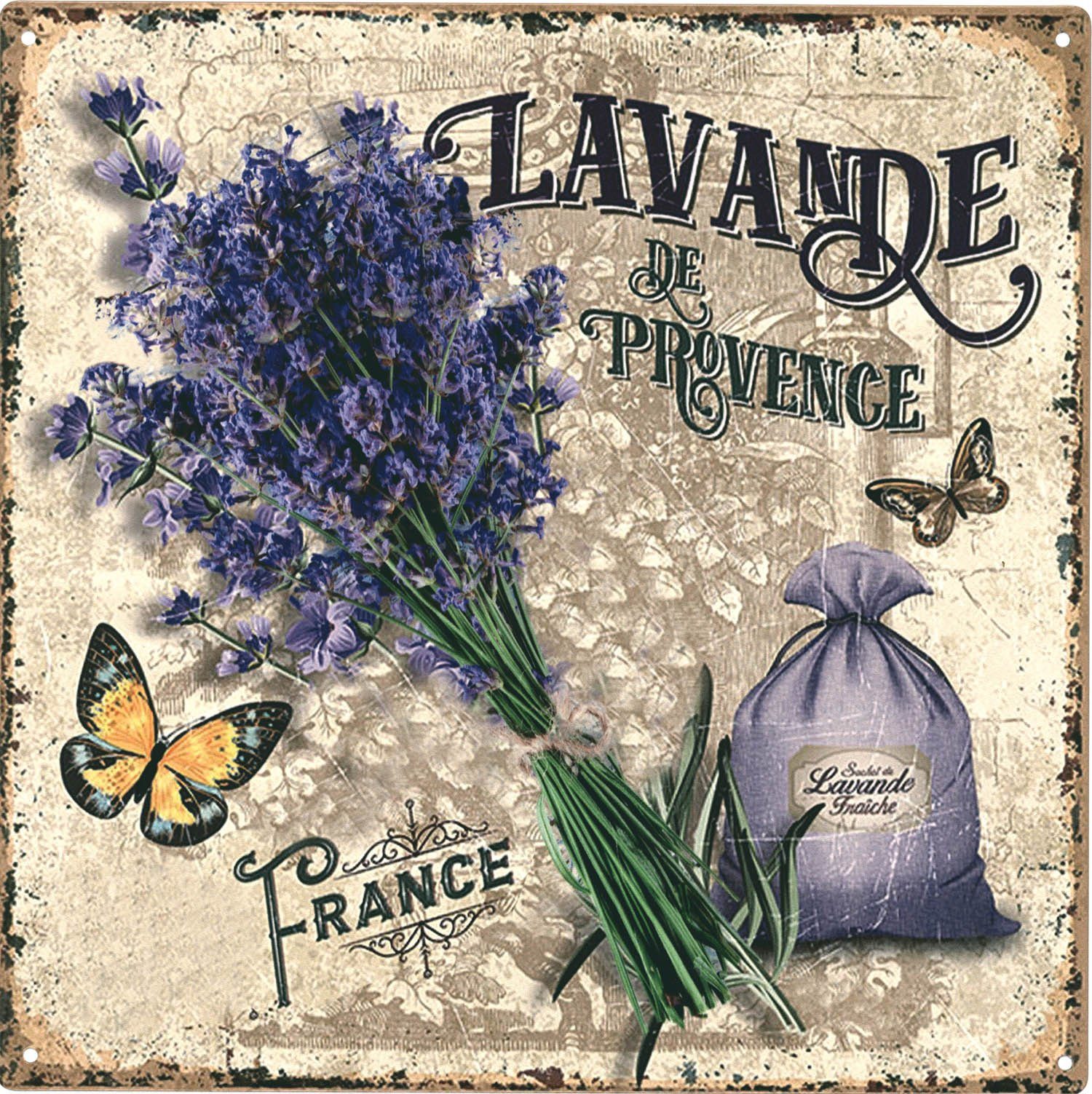 Metallschild Blechschild Lavande de Provence Levendel