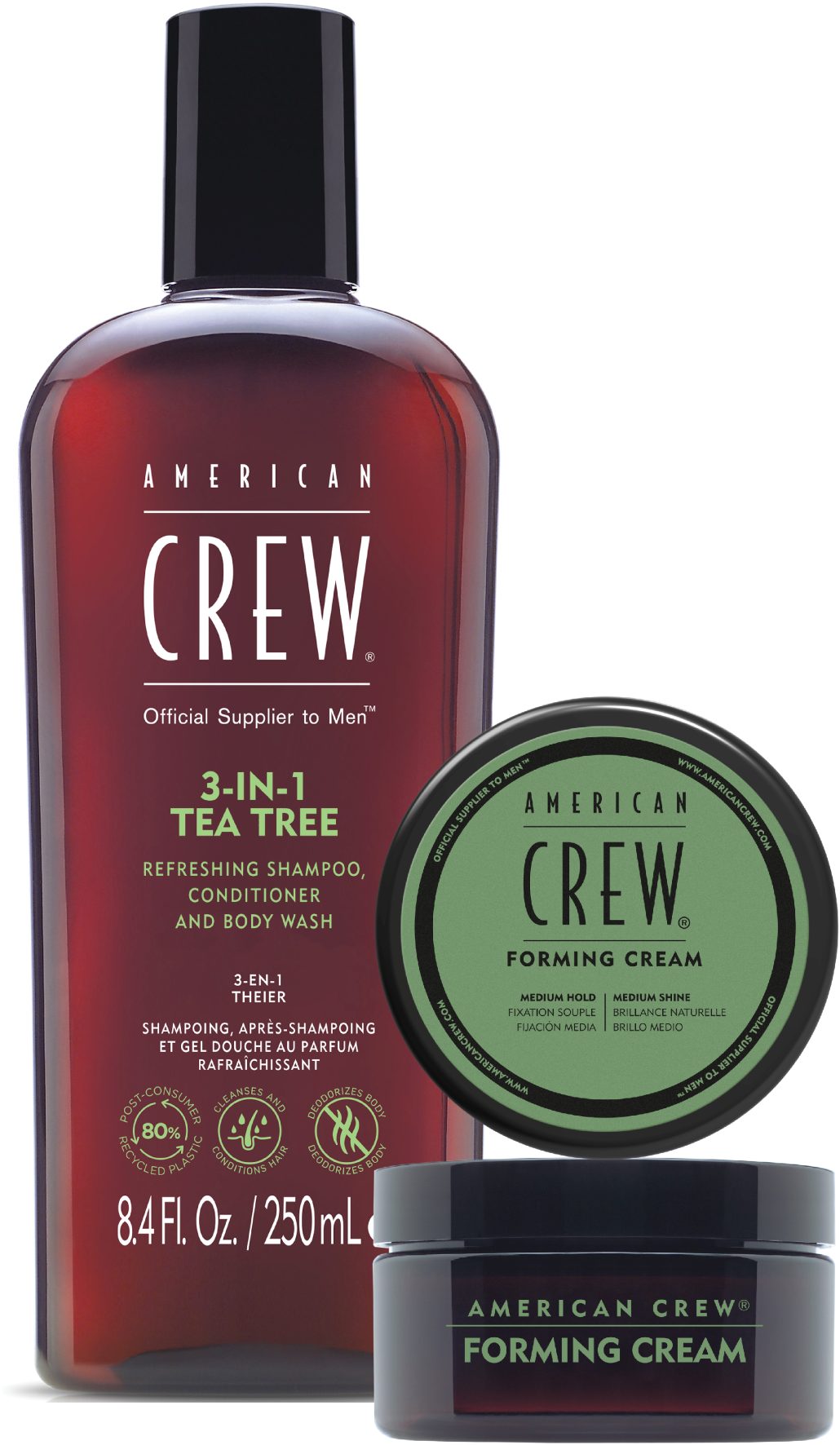 American Crew Haarpflege-Set Holiday Duo Set - Tea Tree Shampoo 250ml + Forming Cream 50g, Set, 2-tlg., Limited Edition