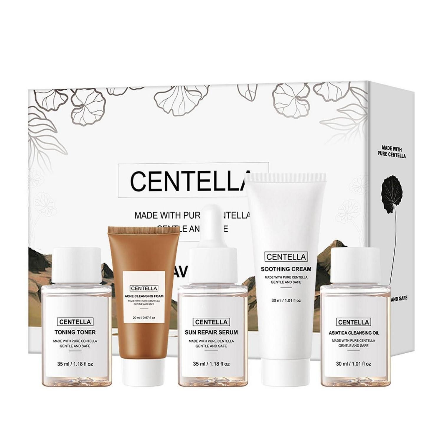 LuxusKollektion Pflege-Geschenkset Centella Hautpflege Set Reise-Kit