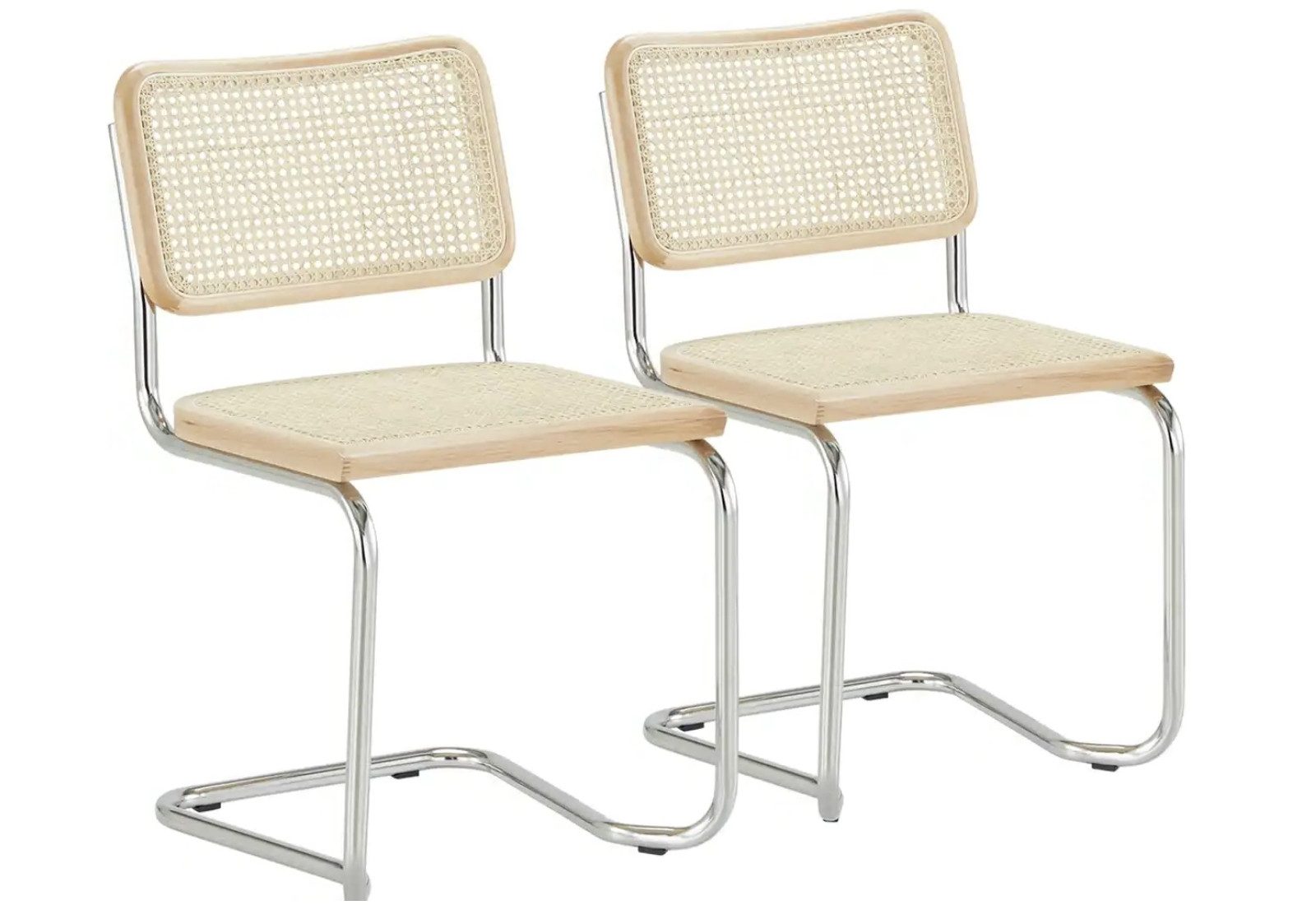 k-hometrends Freischwinger KADEN (2er-Set), Stühle aus Buchenholz mit Wiener Geflecht – handgefertigt in Italien