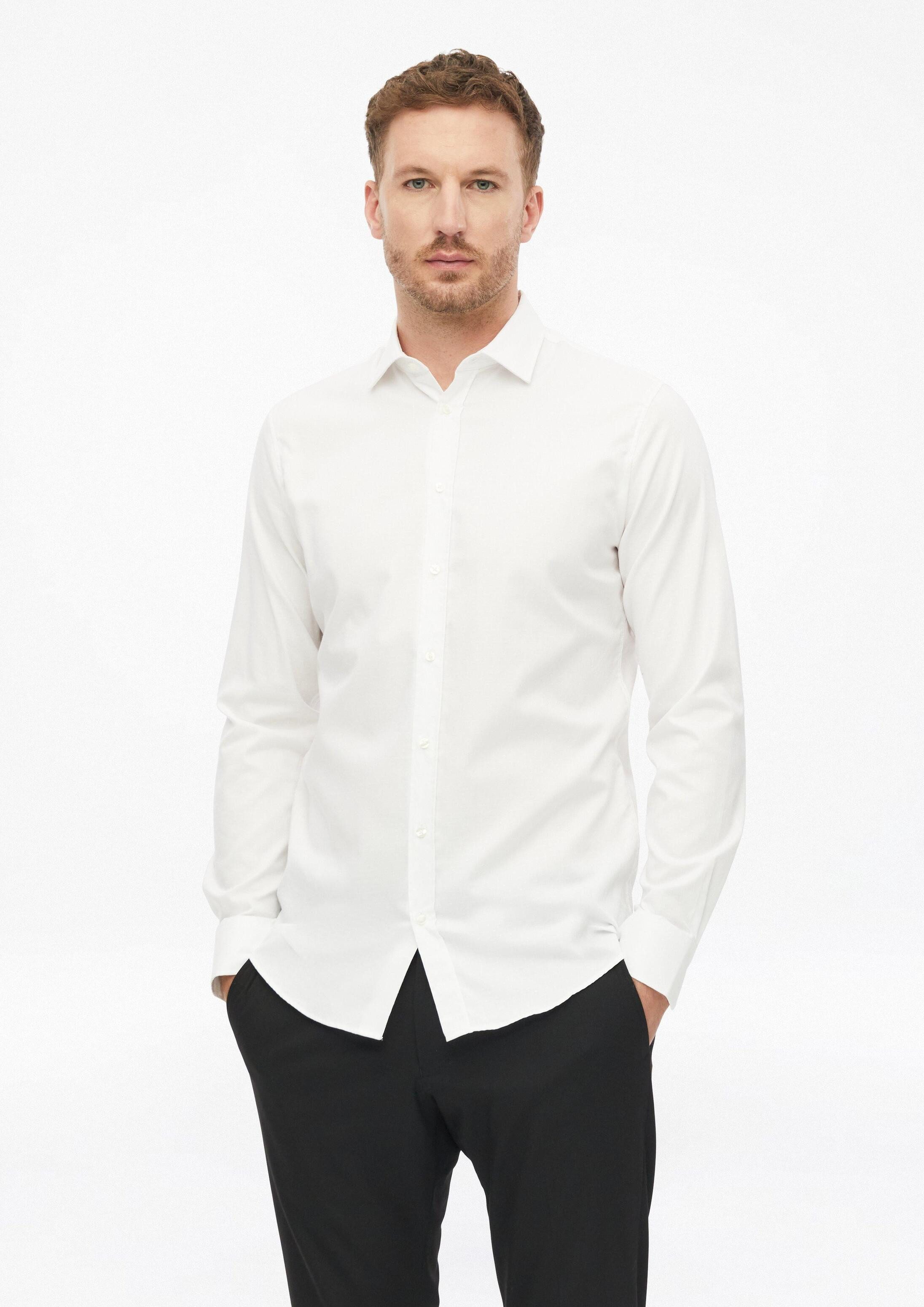 s.Oliver Langarmhemd Hemd Tailored Fit: Strukturiertes Hemd aus Comfort Stretch