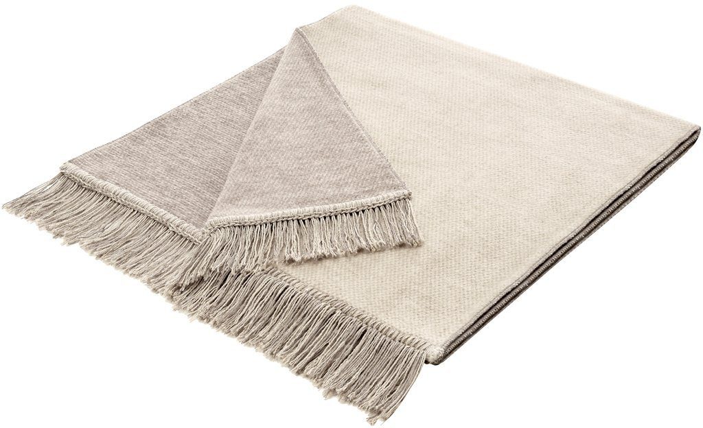Biederlack Sesselschoner Cotton Cover Salt & Pepper, 50 x 200 cm (Breite x Länge), mit Fransen