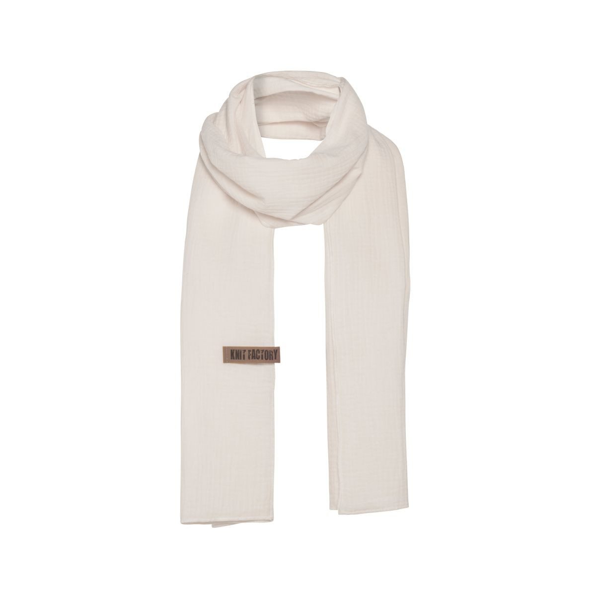 Knit Factory Schal Knit Factory Liv Schal 200x40 Beige 200 x 40 cm Beige, (1-St), Schal Strickschal Umhängetuch Tuch Strickware