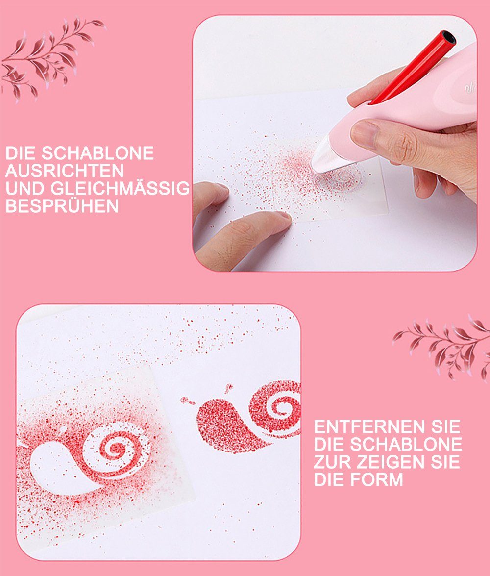 Airbrushpistole Farbsprühstift, GelldG Farben Airbrush sprühen Fun Rosa Airbrush-Set, Elektrischer