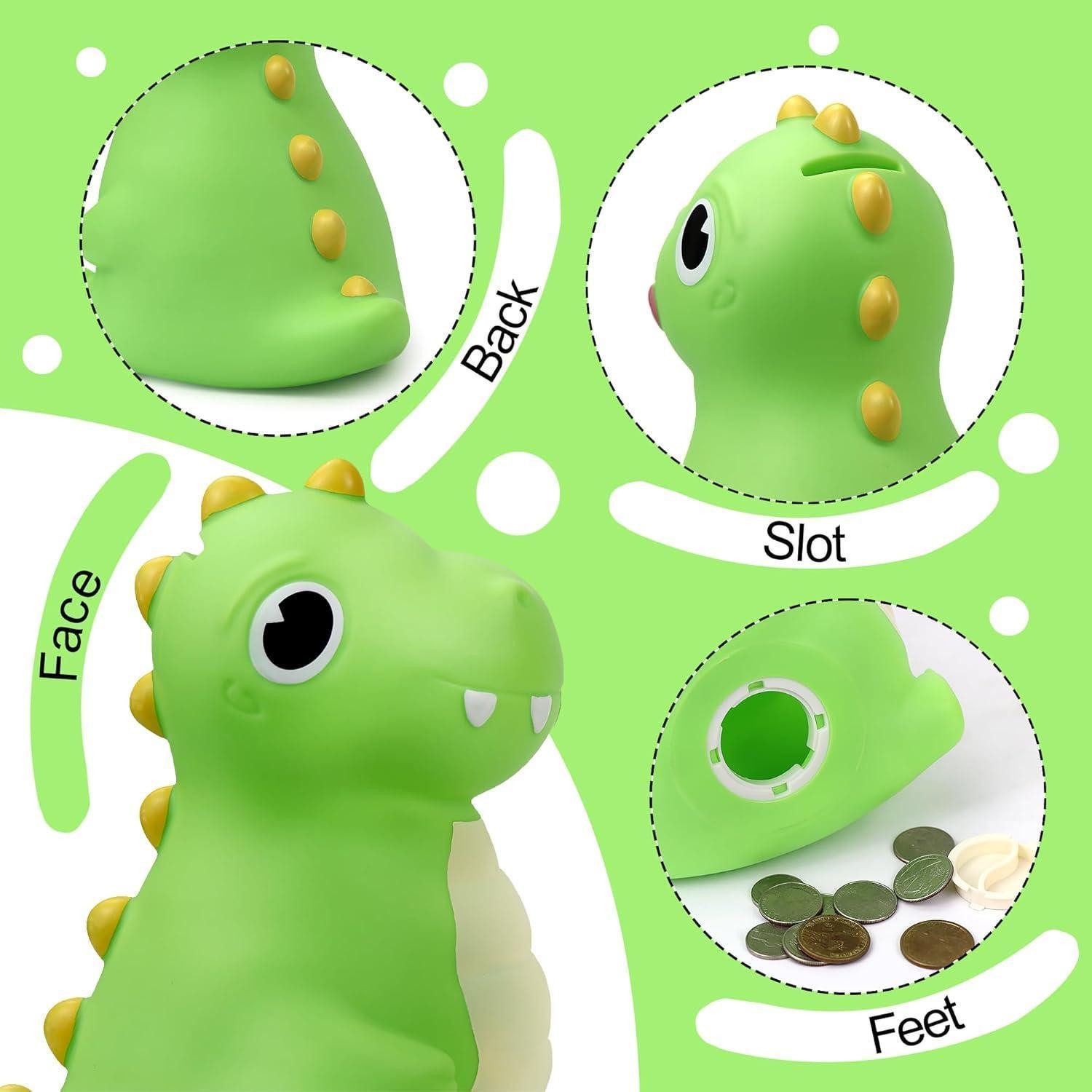 LuxusKollektion Spardose Spardose Kinder Dinosaurier Sparschwein PVC Taufgeschenke Neu Grün