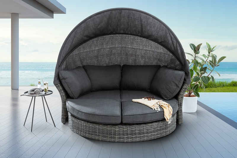 riess-ambiente Loungebett SEATTLE 195cm grau, Einzelartikel 1 Teile, Garten · Sonneninsel · Outdoor · drehbar