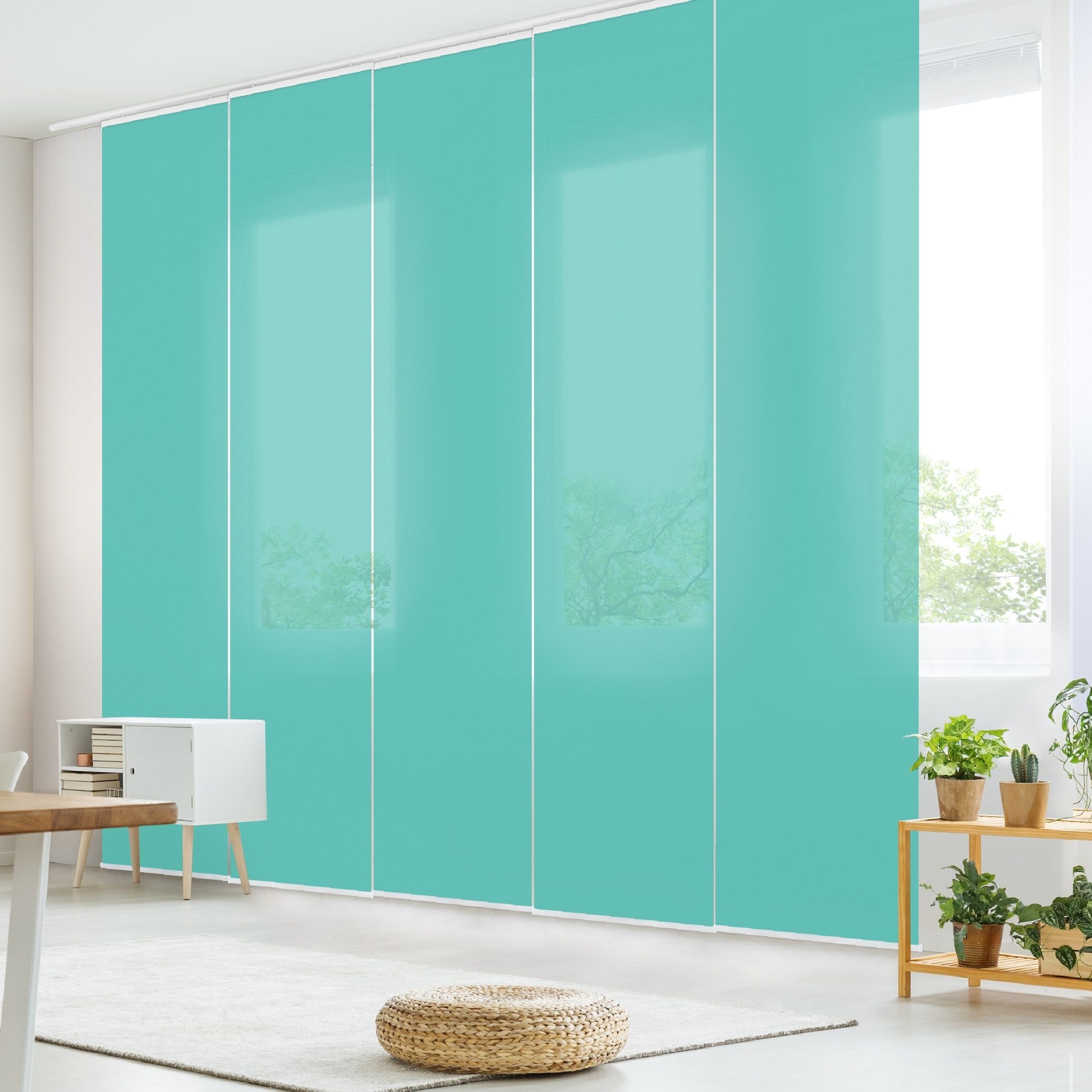 Bilderdepot24 Schiebegardine modern Flächenvorhang blickdicht Türkis, günstig online kaufen