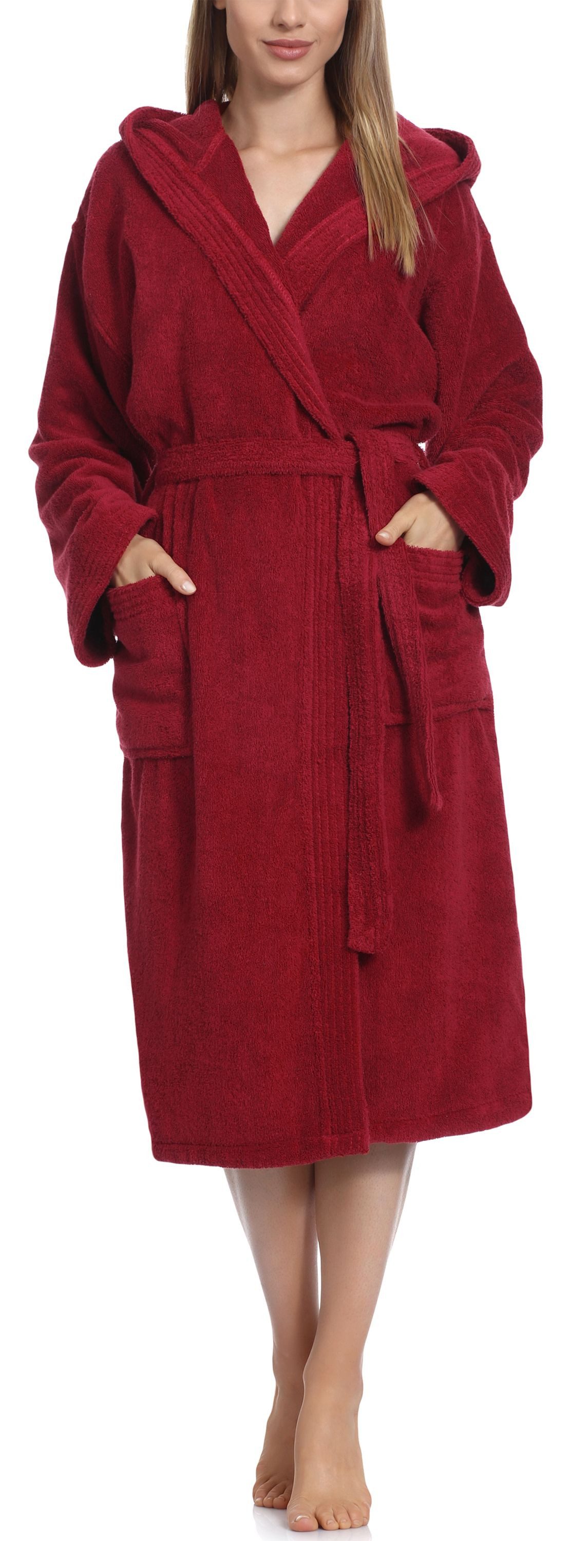 Bademantel Damen Frottee Bademantel aus 100% Baumwolle LA40-193