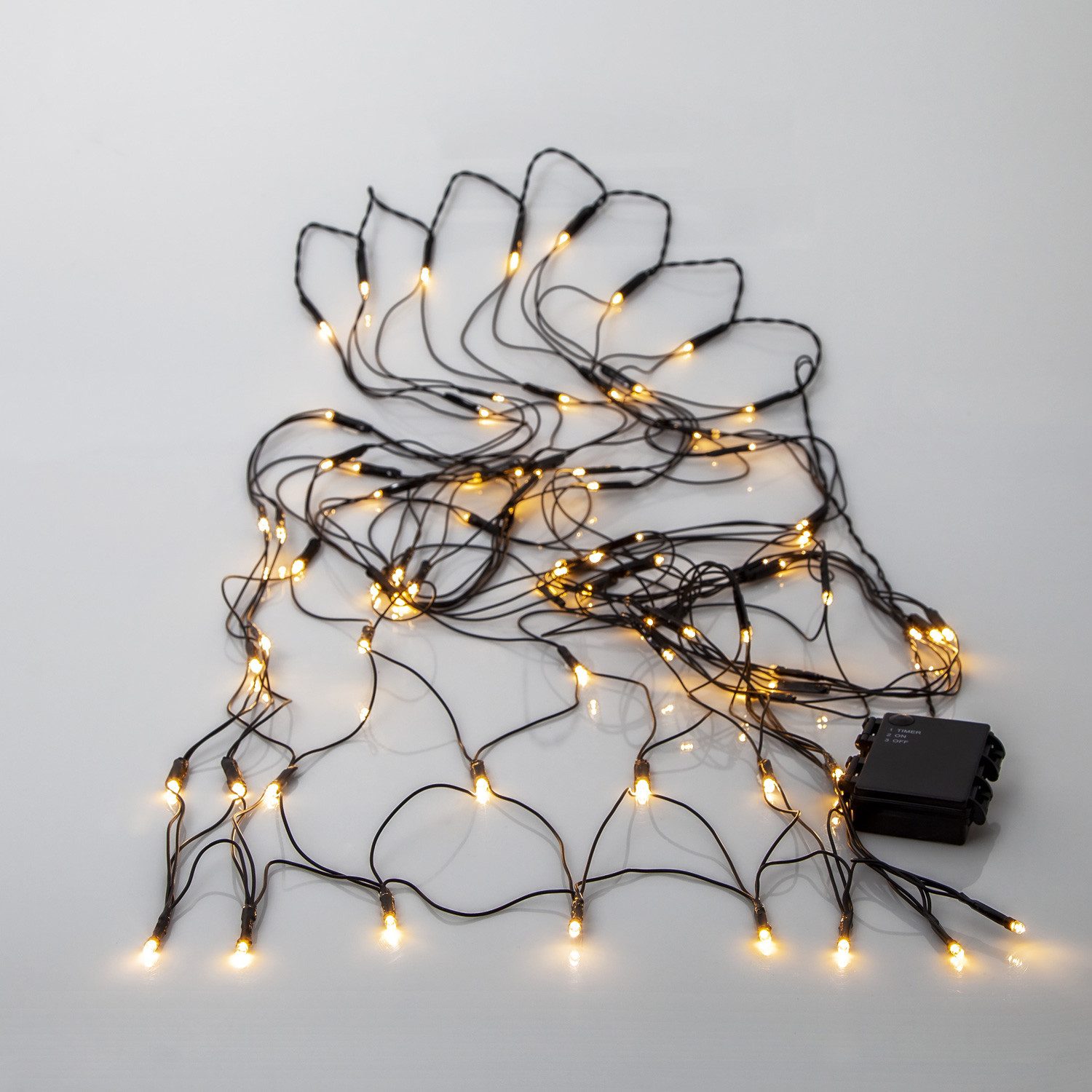 STAR TRADING LED-Lichternetz LED Lichternetz AKKU 150x80cm 80 warmweiße LED Wanddeko Timer Batterie, 80-flammig