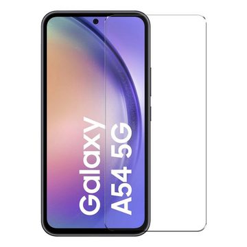 CoolGadget Handyhülle Transparent als 2in1 Schutz Cover Set für das Samsung Galaxy A54 5G 6,4 Zoll, 2x Glas Display Schutz Folie + 1x TPU Case Hülle für Galaxy A54 5G