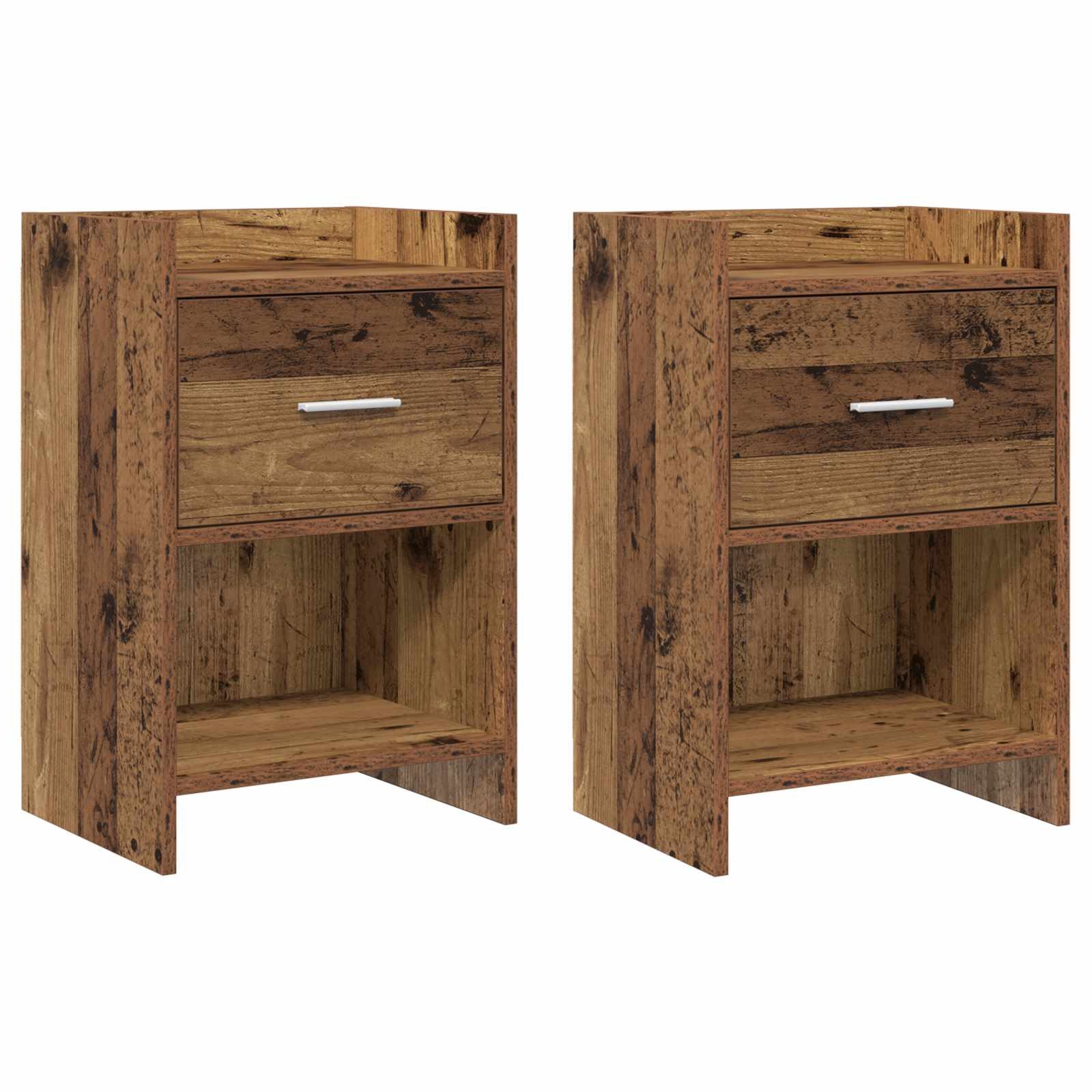 Nachttisch Nachttische 2 pcs Altholz 40 x 30 x 60 cm Holzwerkstoff
