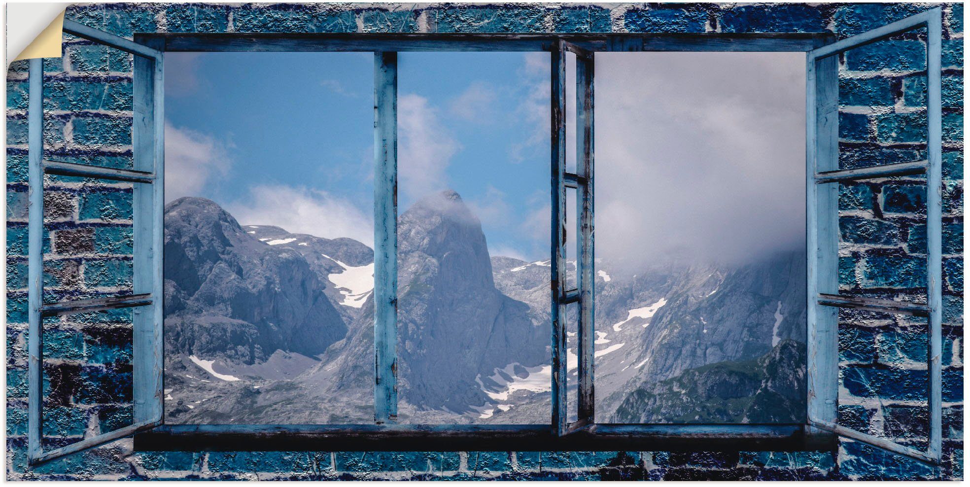 Artland Wandbild Fensterblick - Hochkönig, Fensterblick (1 St), als Alubild, Leinwandbild, Wandaufkleber oder Poster in versch. Größen
