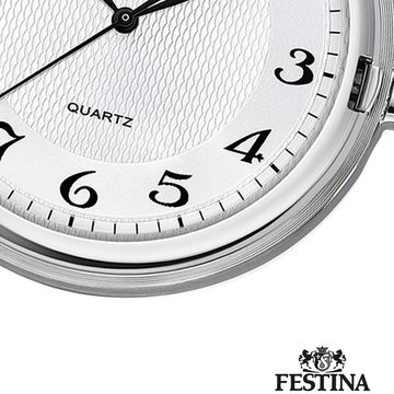 Festina Taschenuhr Festina Taschenuhr mit TU Kette F2024/1, (Analoguhr), Herren Taschenuhr rund, groß (ca. 48mm), Edelstahlgehäuse, Elegant