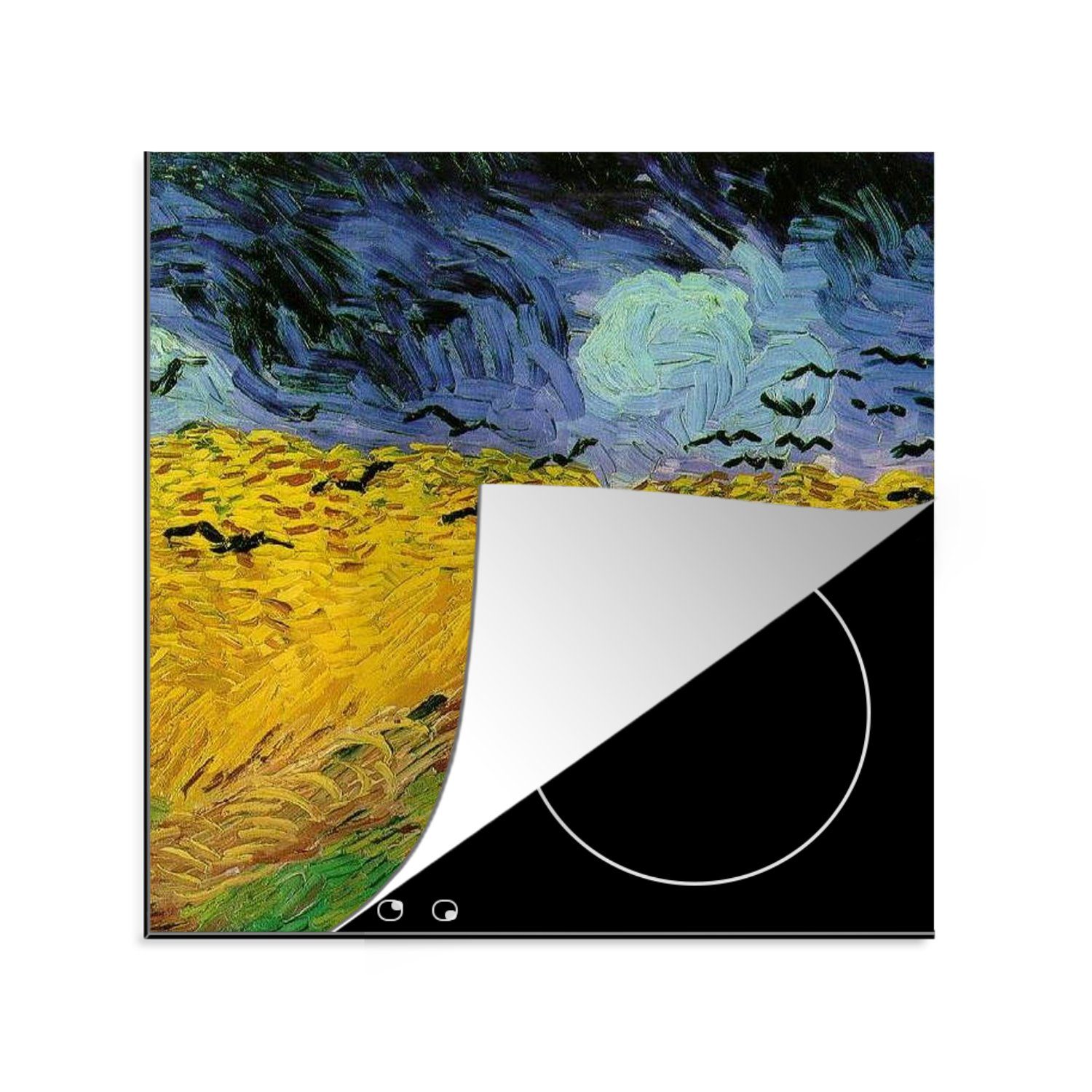 MuchoWow Herdblende-/Abdeckplatte Vinyl, cm, Ceranfeldabdeckung, - für Arbeitsplatte Weizenfeld Krähen mit tlg), (1 van Gogh, küche 78x78 Vincent