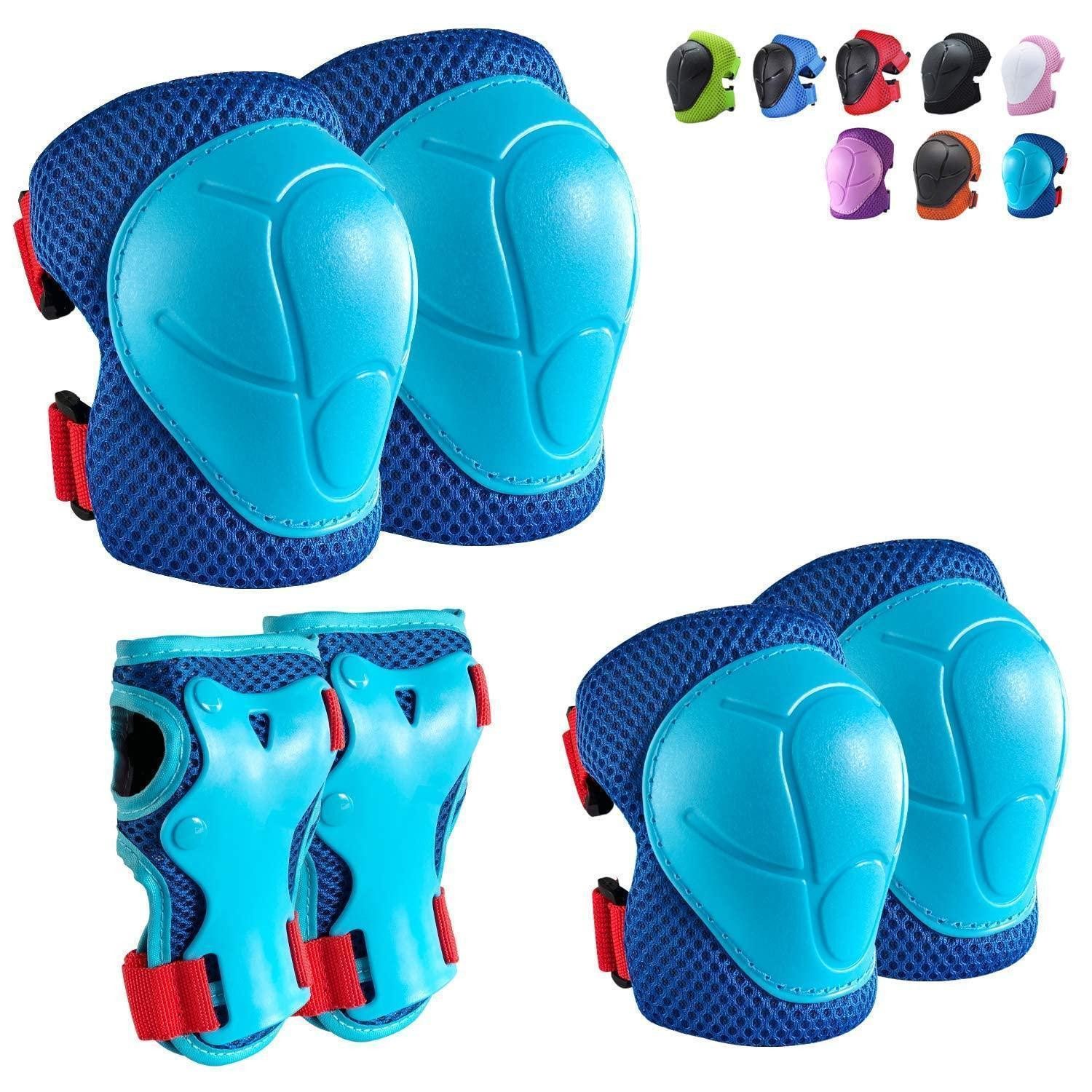 LuxusKollektion Protektoren-Set Schutzset Kinder Knie Ellbogen Handgelenk Blau/Rot
