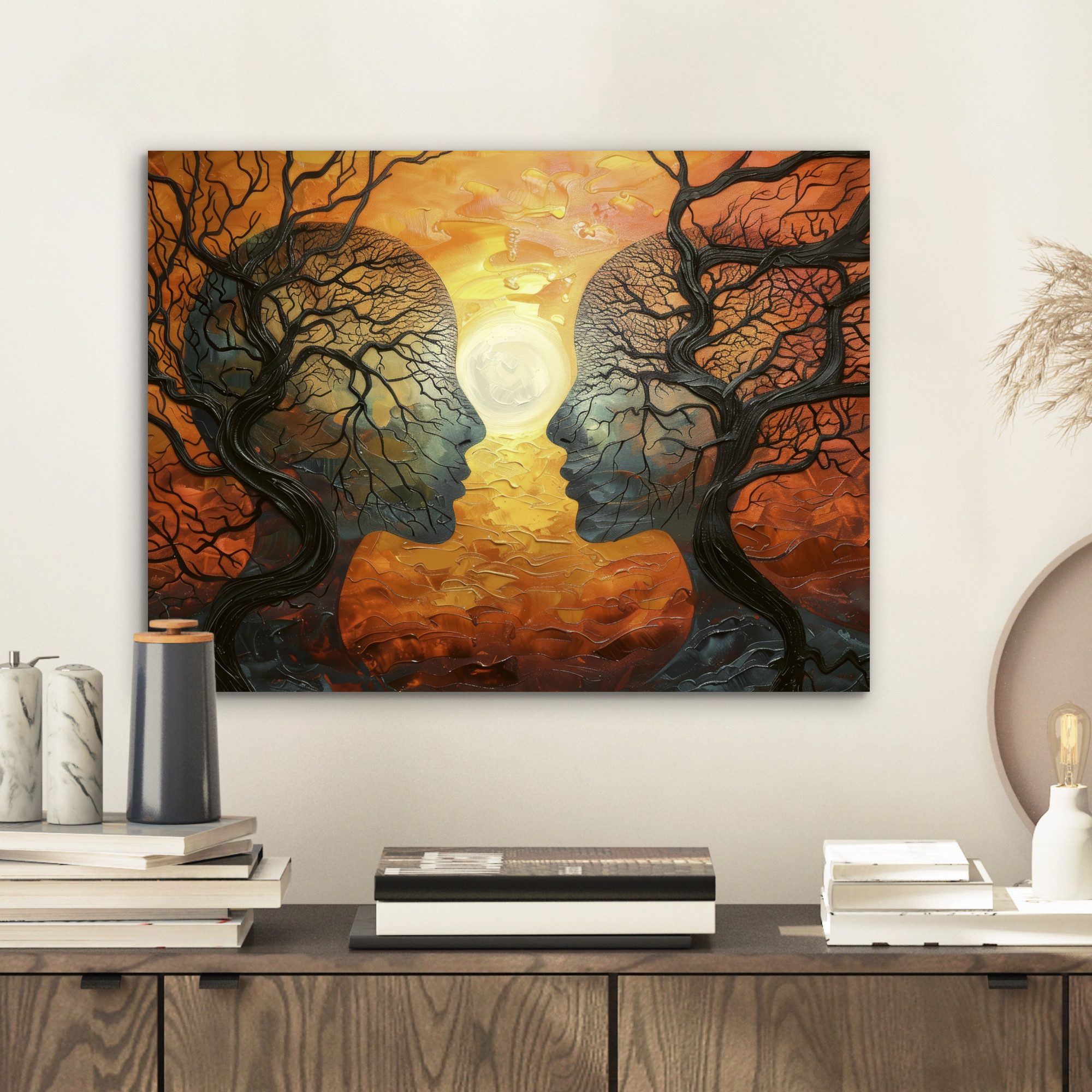 MuchoWow Metallbild Bäume - Gesichter - günstig online kaufen