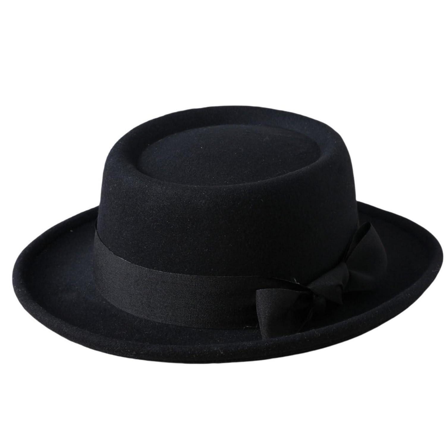 LuxusKollektion Fedora Fedora Hut Filzhut Porkpie Tophut Herren Damen Einheitsgröße Schwarz