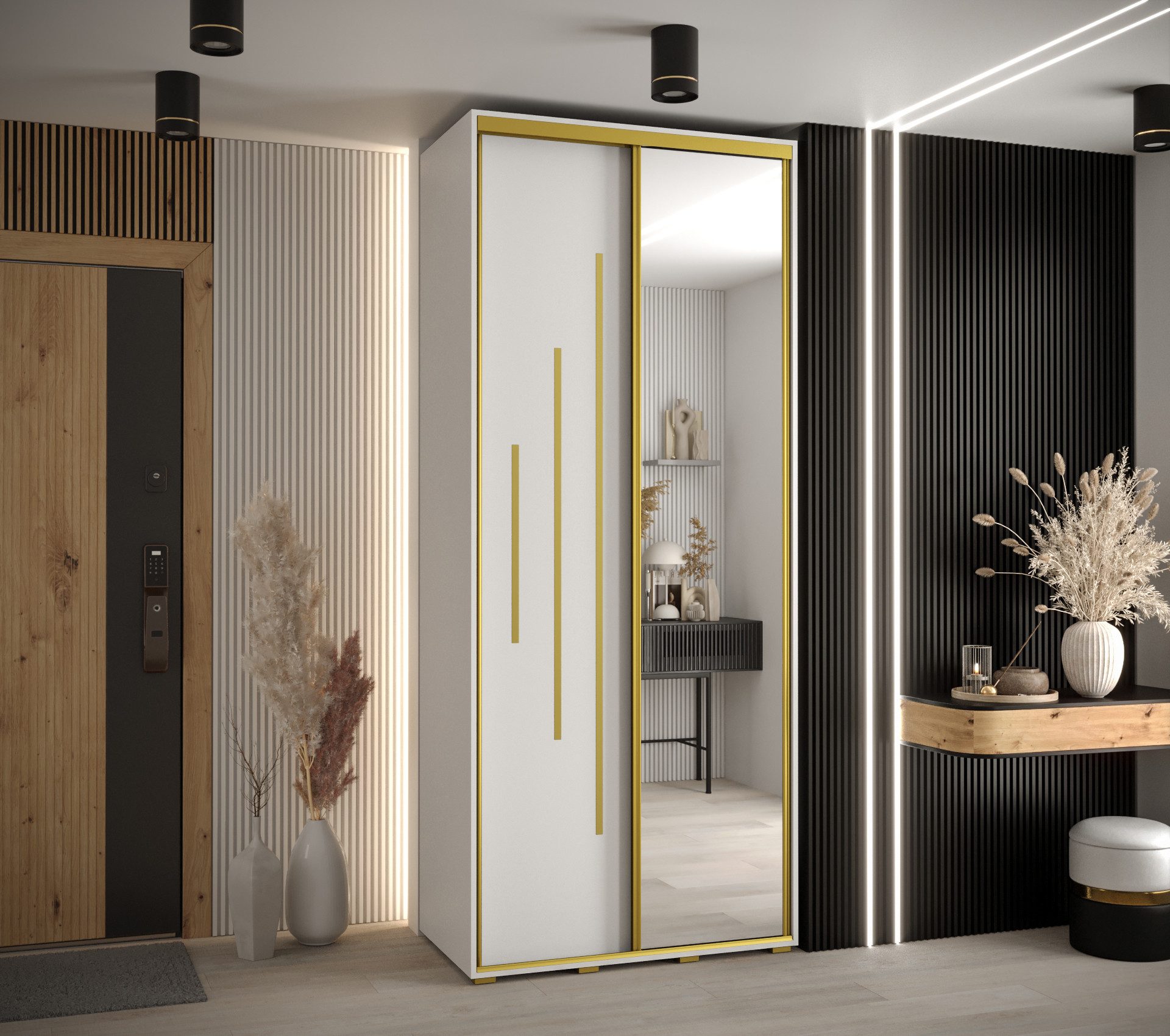 ABIKS MÖBEL Schwebetürenschrank Davos 13 Schlafzimmerschrank mit Spiegel, K günstig online kaufen