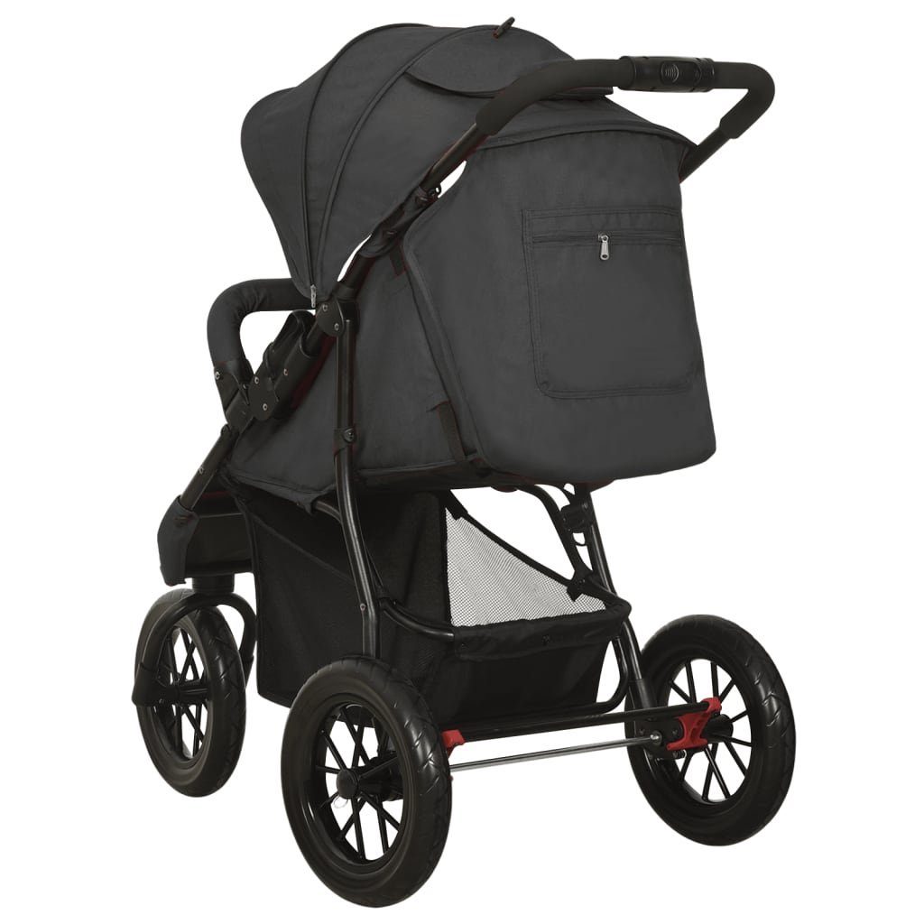 Kinderwagen Anthrazit Anthrazit Stahl Kinder-Buggy | Anthrazit vidaXL