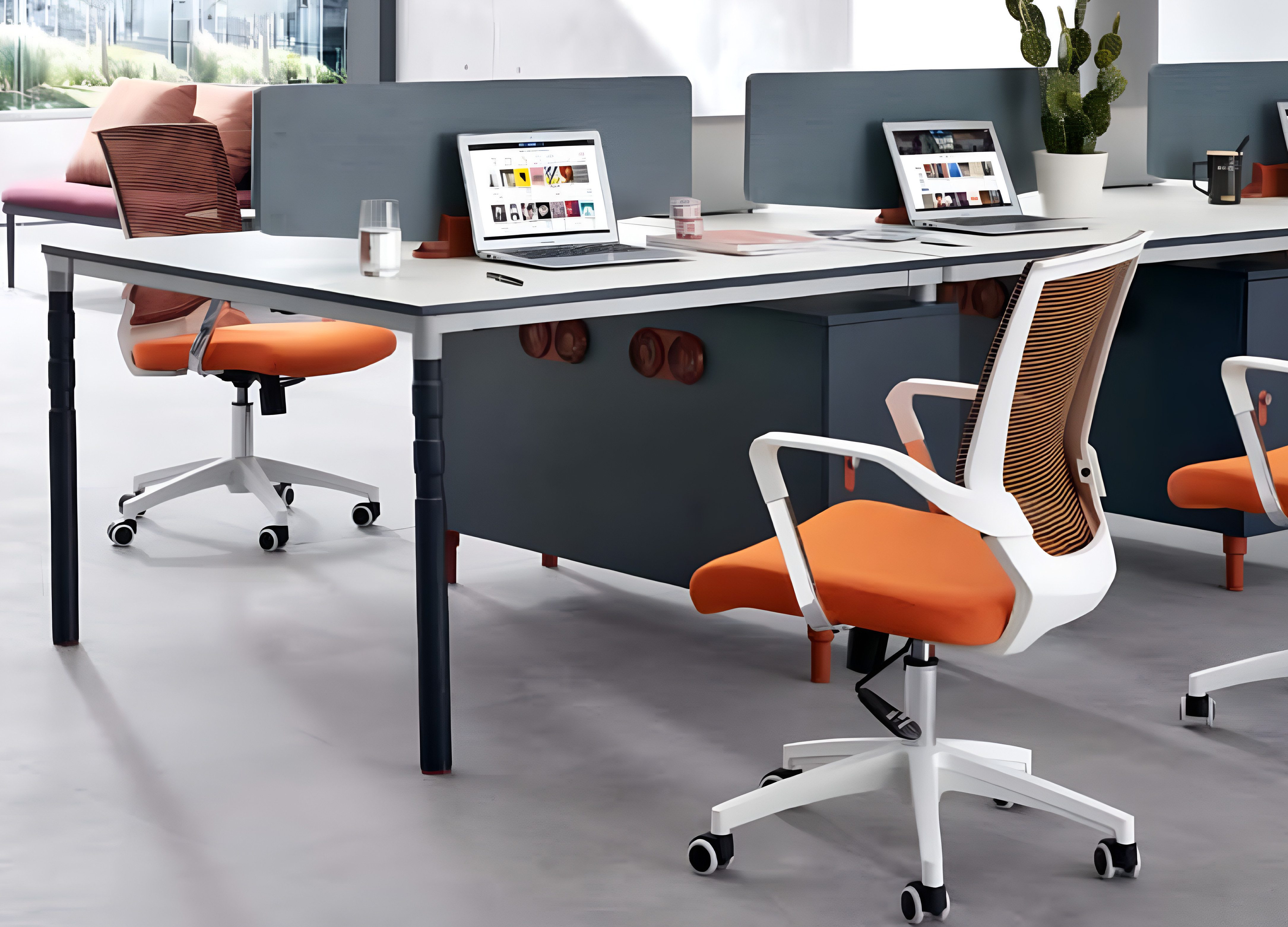 Xlmoebel Schreibtisch Schreibtisch für 2 Personen mit Arbeitsplatz und 2 Stühlen modernes (2-St), Hergestellt in Europa