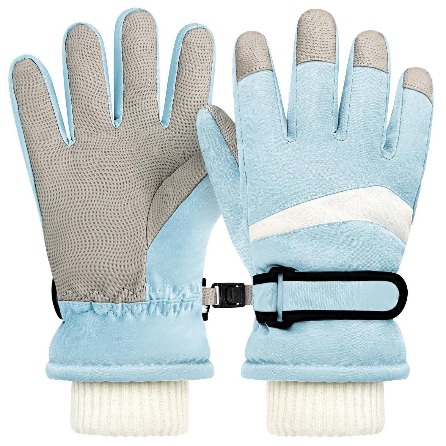 LuxusKollektion Skihandschuhe Ski Handschuhe Kinder hellblau S (1-St)