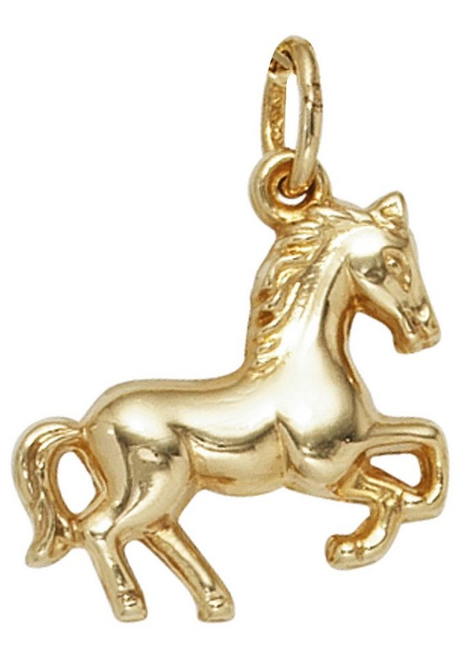 JOBO Kettenanhänger Anhänger Pferd, 333 Gold, Höhe ca. 13,6 mm, Breite ca.  15,9 mm, Tiefe ca. 3,3 mm