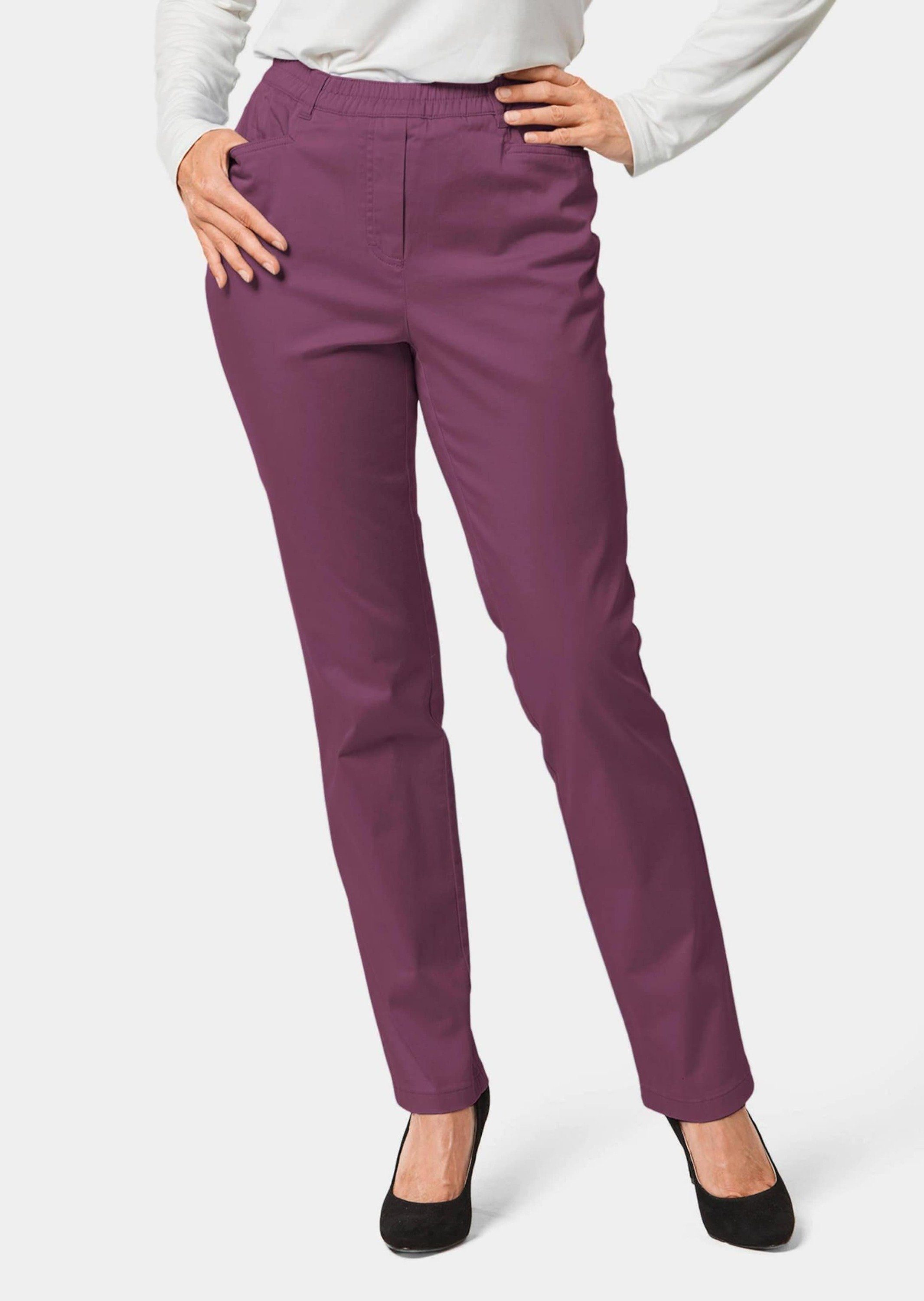 Leichte GOLDNER aubergine Baumwollschlupfhose LOUISA Schlupfhose