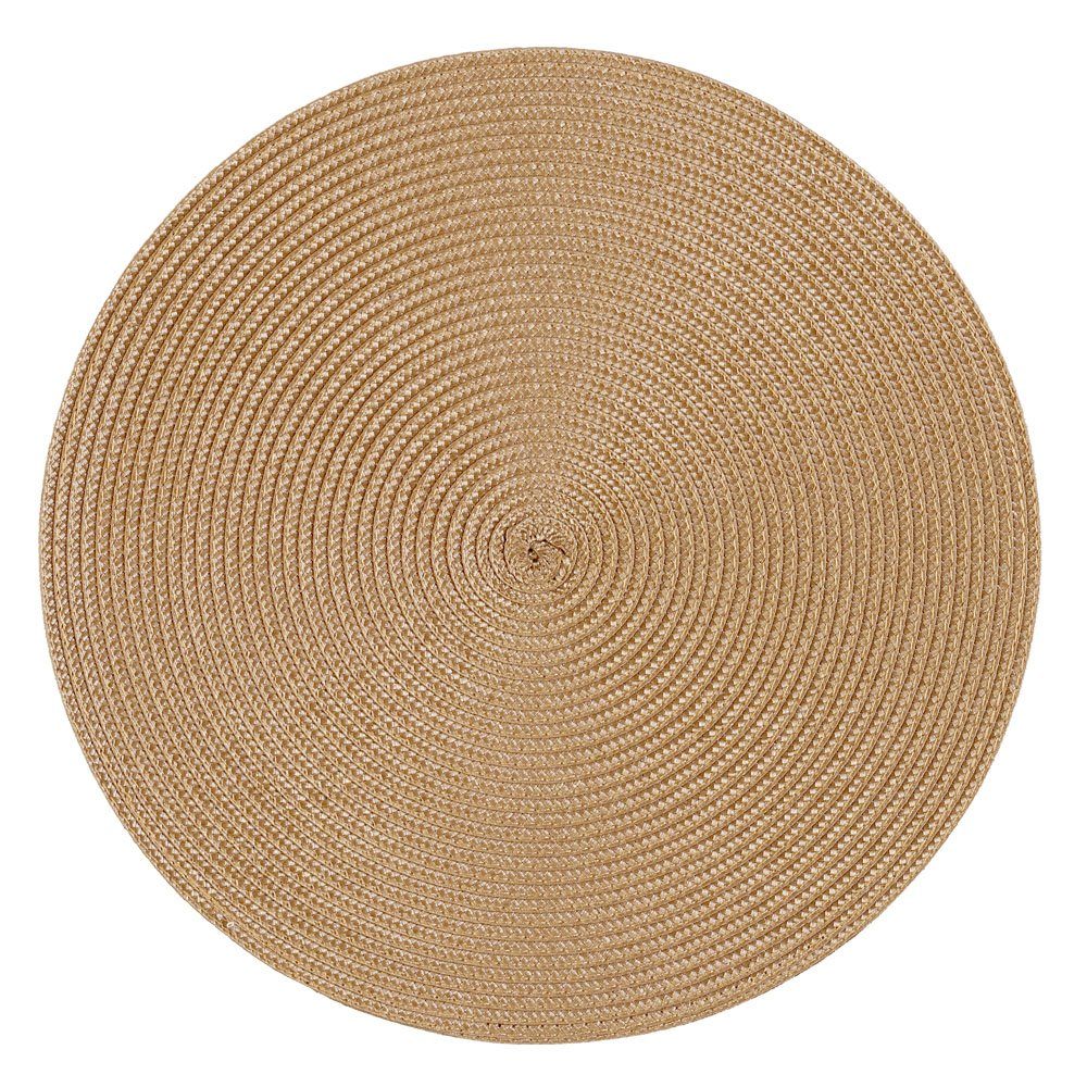 Platzset Platzset rund ca. 35 cm Ø abwaschbar Bast Optik Tischset Platzdeckche