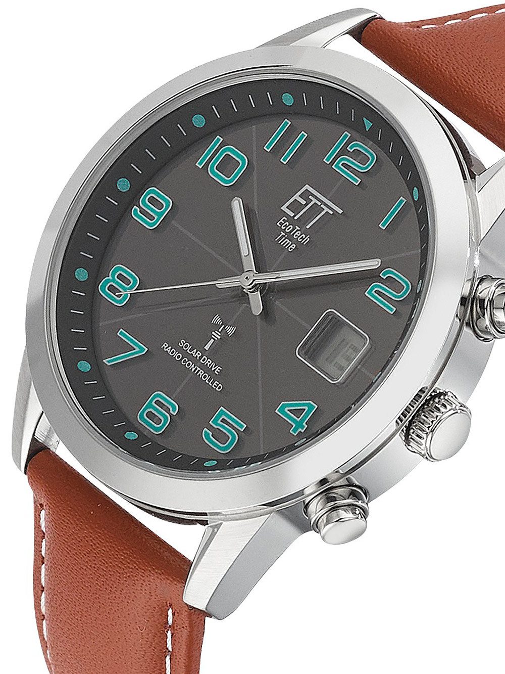 ETT Eco Tech Time Quarzuhr ETT EGS-11499-22L Solar drive Funkuhr Basic Herrenuhr 41mm 5ATM ETT EGS-11499-22L Solar drive Funkuhr Basic Herrenuhr 41mm 5ATM