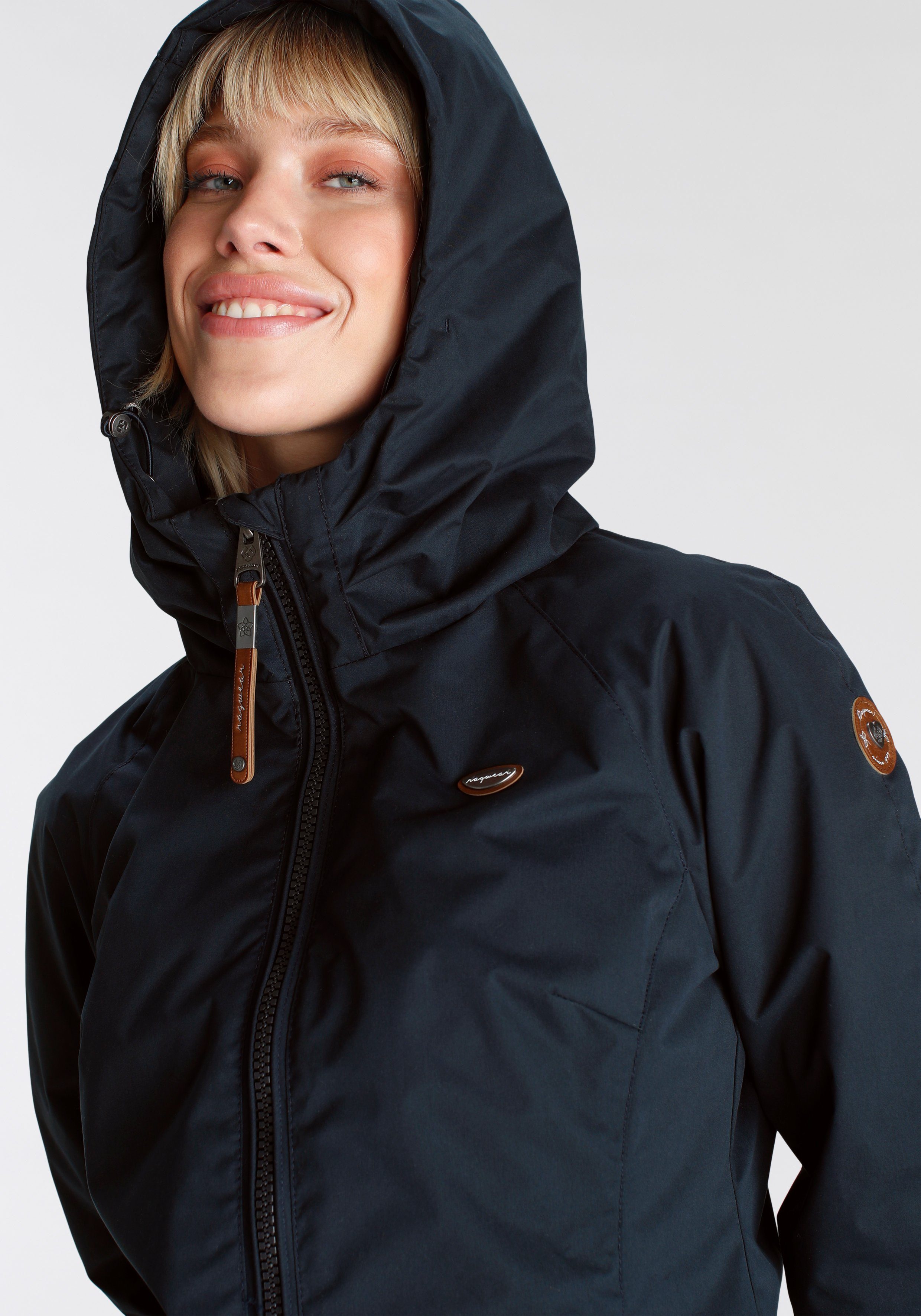 Ragwear Outdoorjacke UNI Kapuze trendige mit O Übergangsjacke DIZZIE navy