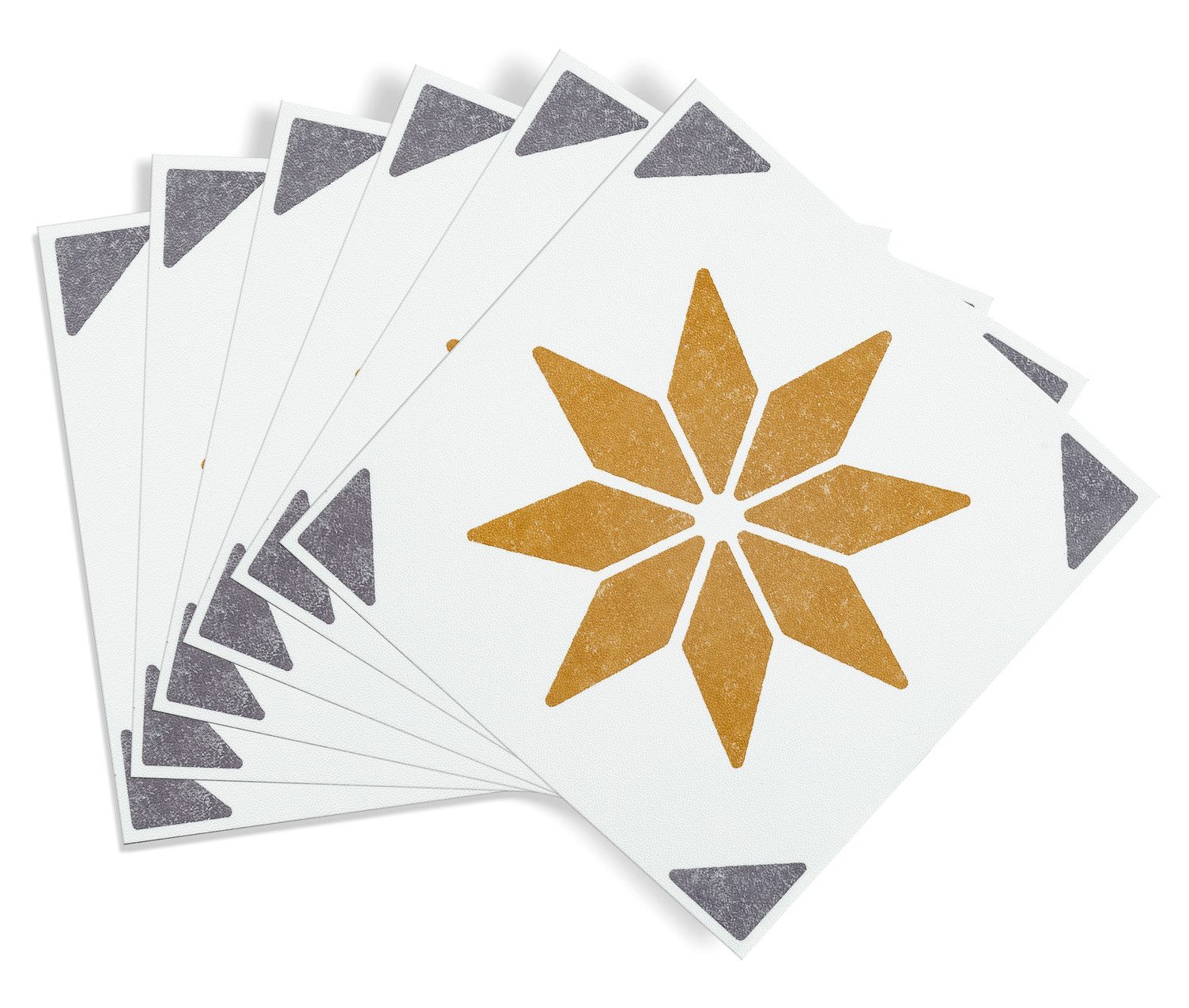 d-c-fix Wandfliese Alia gold, Strapazierfähiger Vinyl-Wandbelag 15,25x15,25, Alia gold